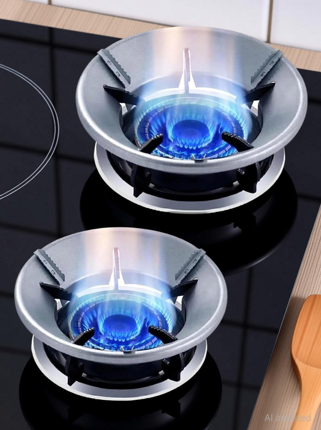 Image of Ajonus Mart (Pack Of 2) Gas Saver Burner Stand OR Wind-Protective Energy-Saving Stove Stand 14 kg Roaster