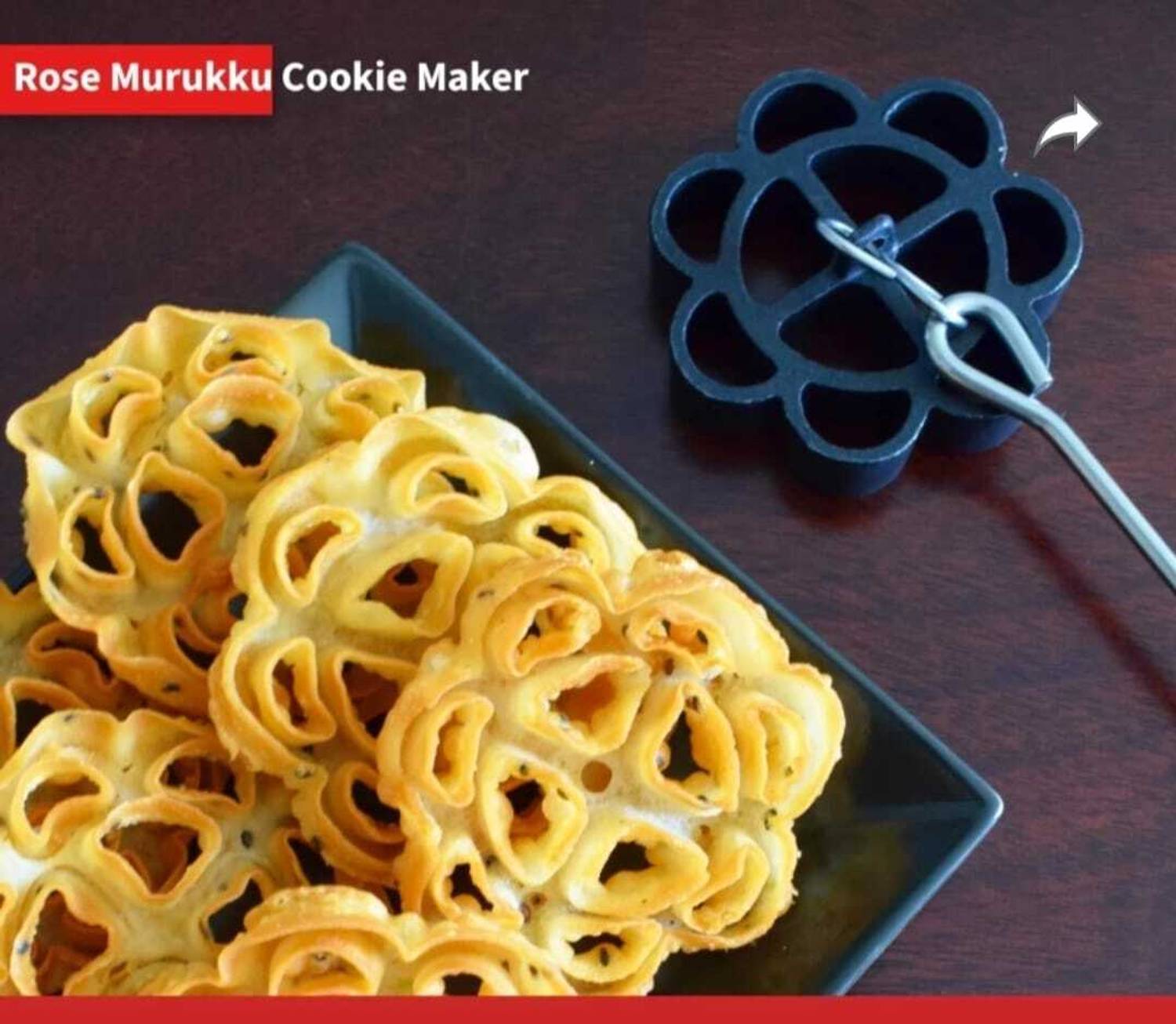 aoraki Non Stick Rose Cookie Maker Achappam Maker | Achhu Murukku 0.5 kg Roaster