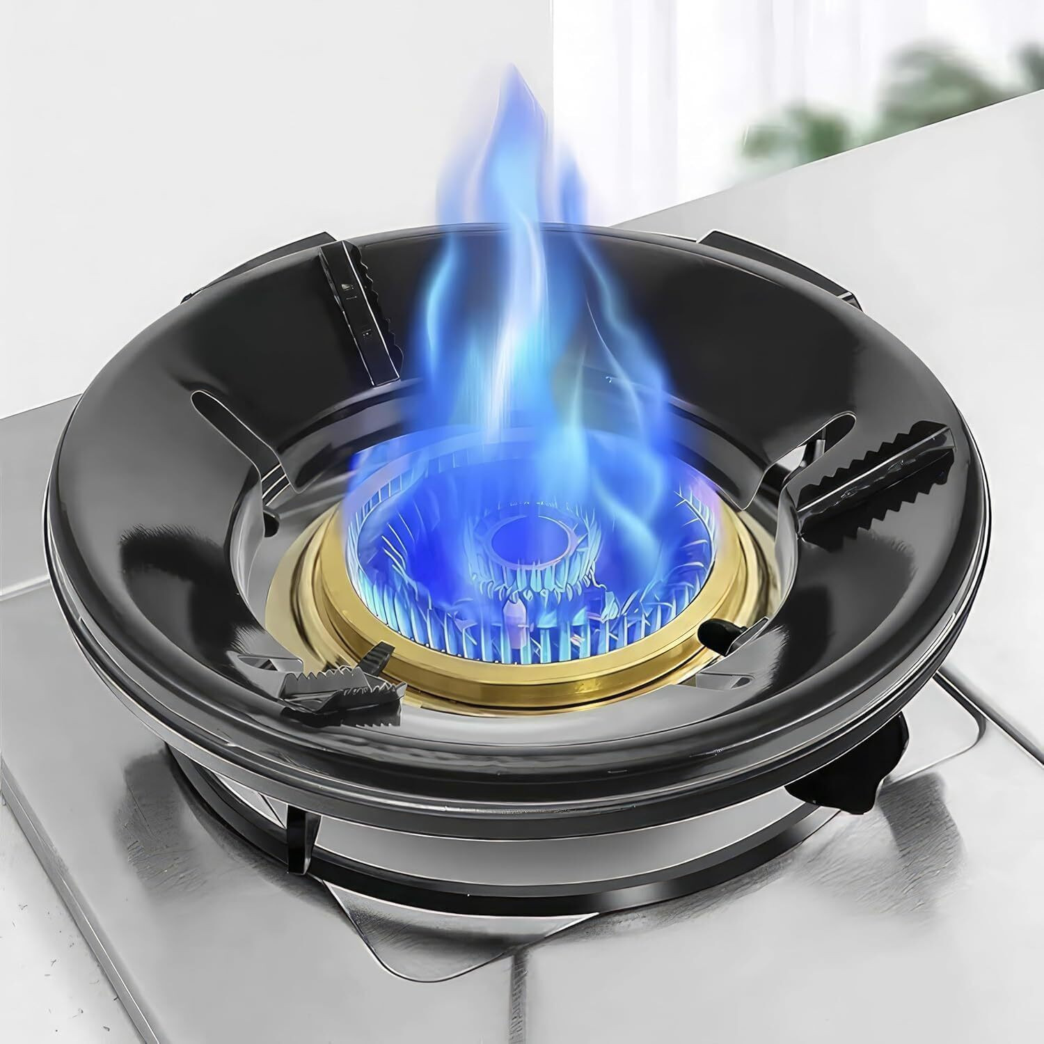 Image of KAVRUL Black Gas Saver Burner Stand Fire & Windproof Energy Saving 25 kg Roaster