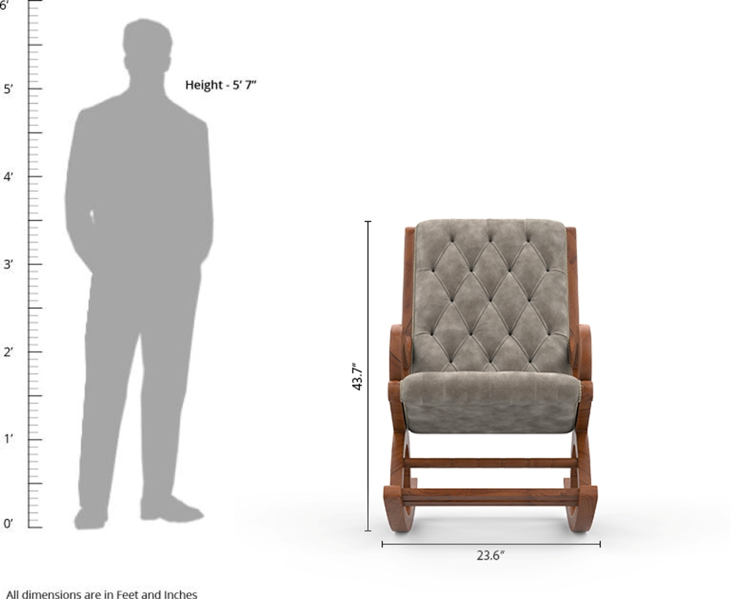 Image of iAnanas Wood Rocking Chair for Living Room || Home Decor || Easy Chair Solid Wood 1 Seater Rocking Chairs
