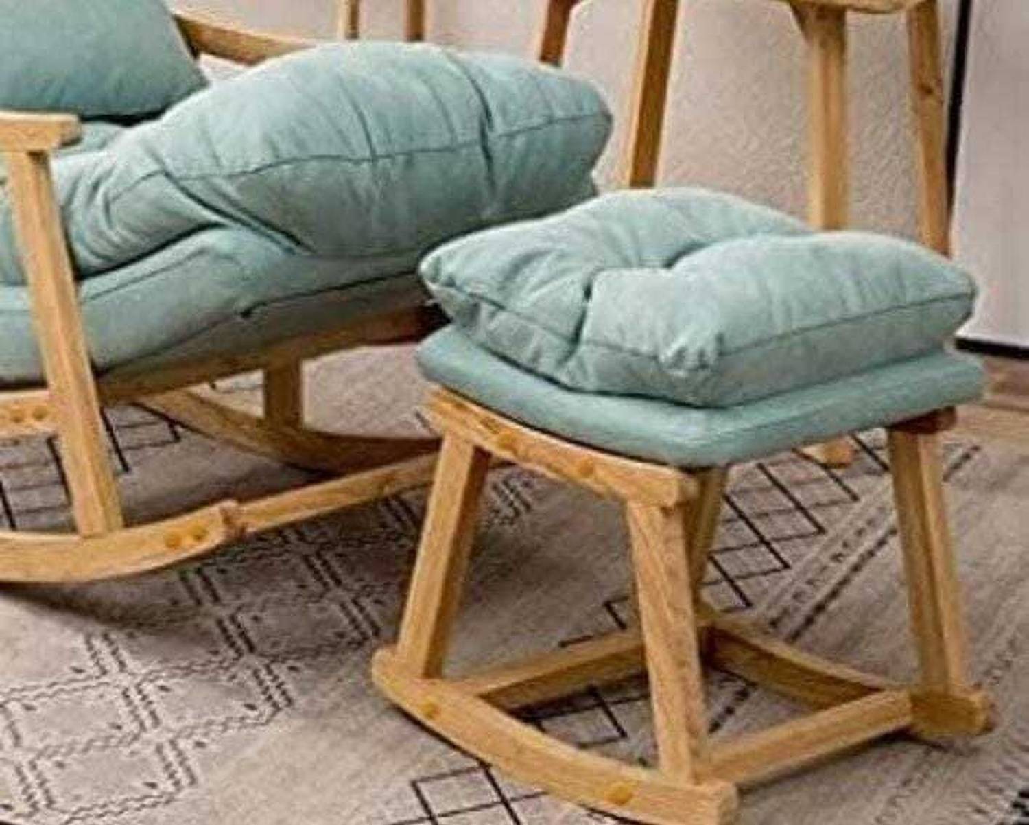 Wooden Craft Twist Rocking Chair Blue - Image 5