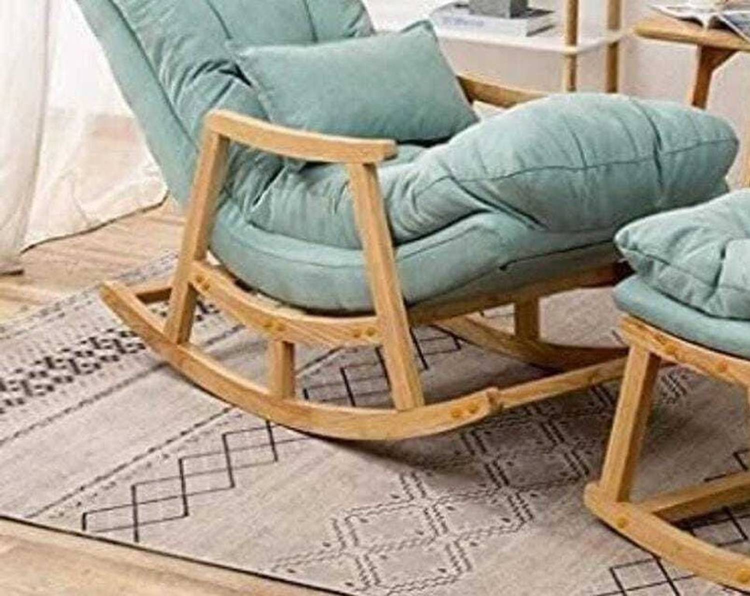 Wooden Craft Twist Rocking Chair Blue - Image 2