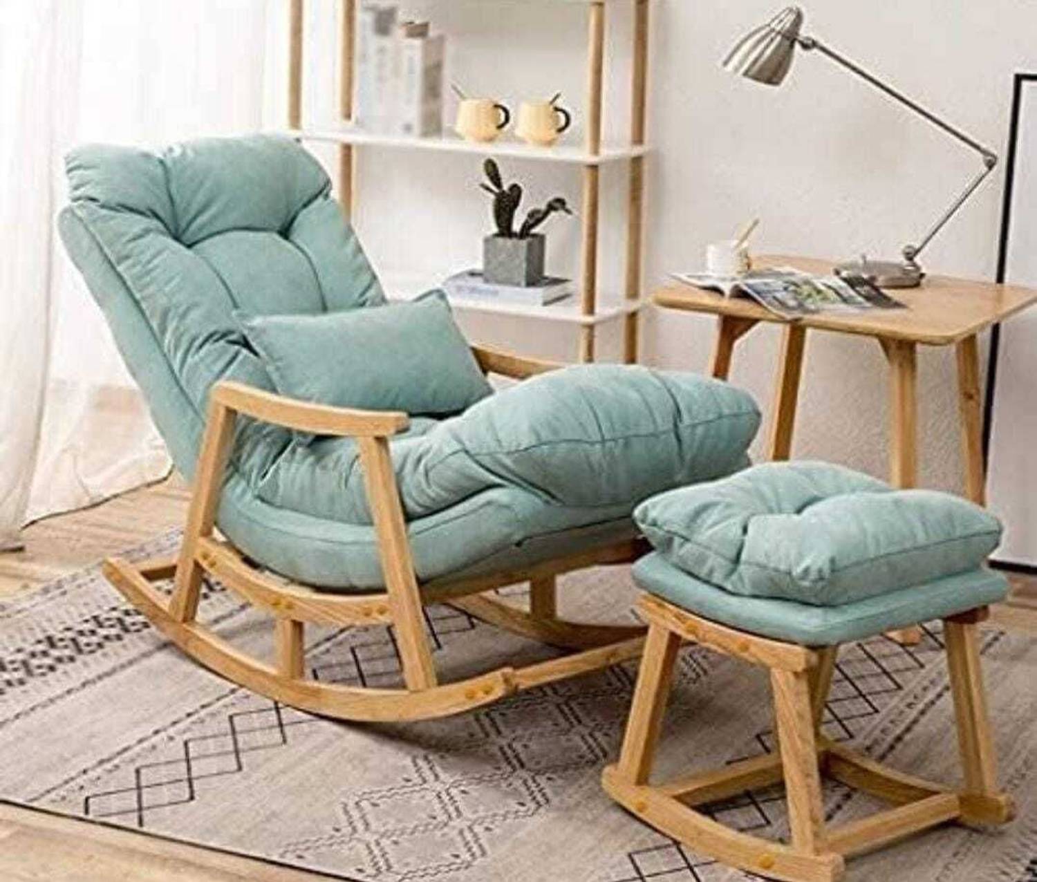 Wooden Craft Twist Rocking Chair Blue - Image 1