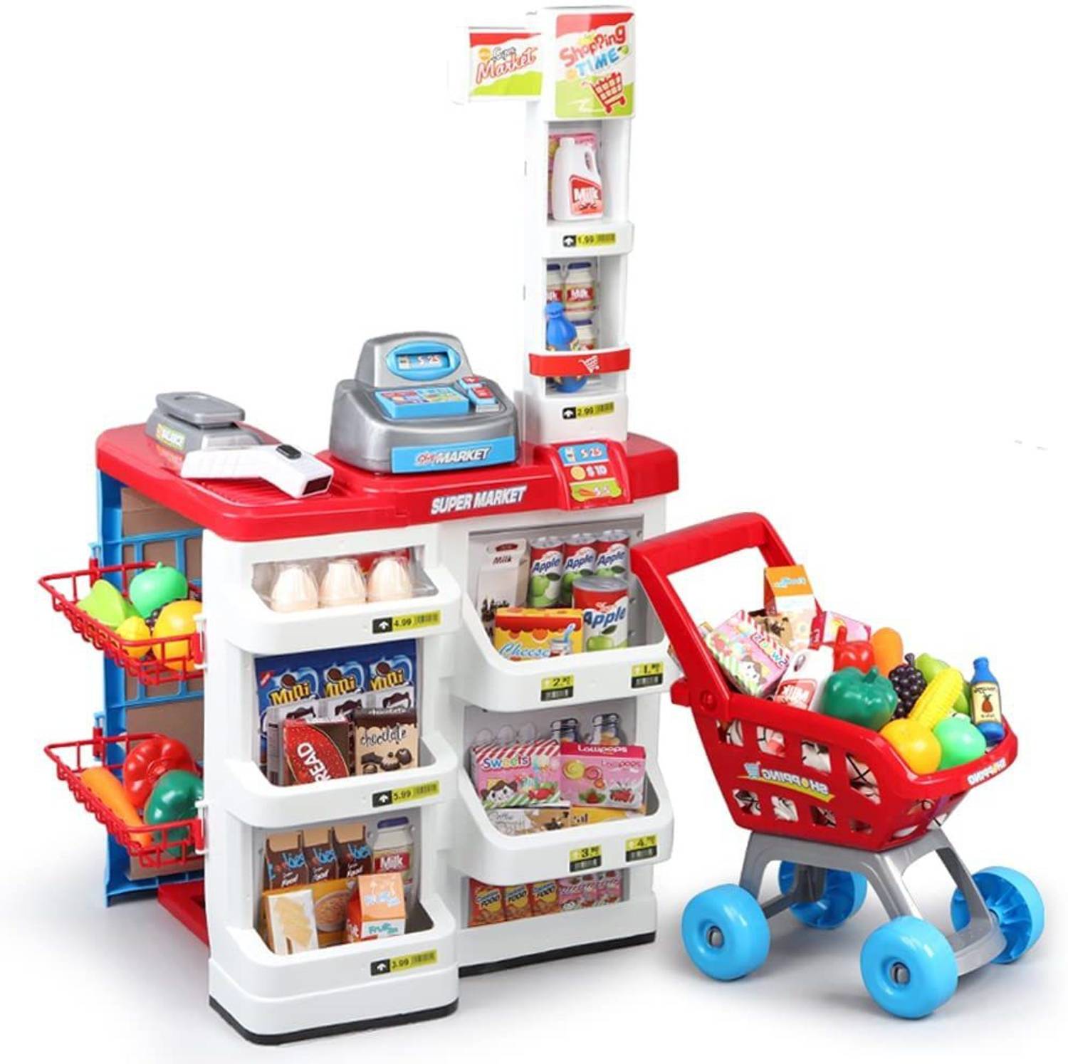 ASHOOJATEX Supermarket Set Pretend Play Home Supermarket Kitchen Set Toy