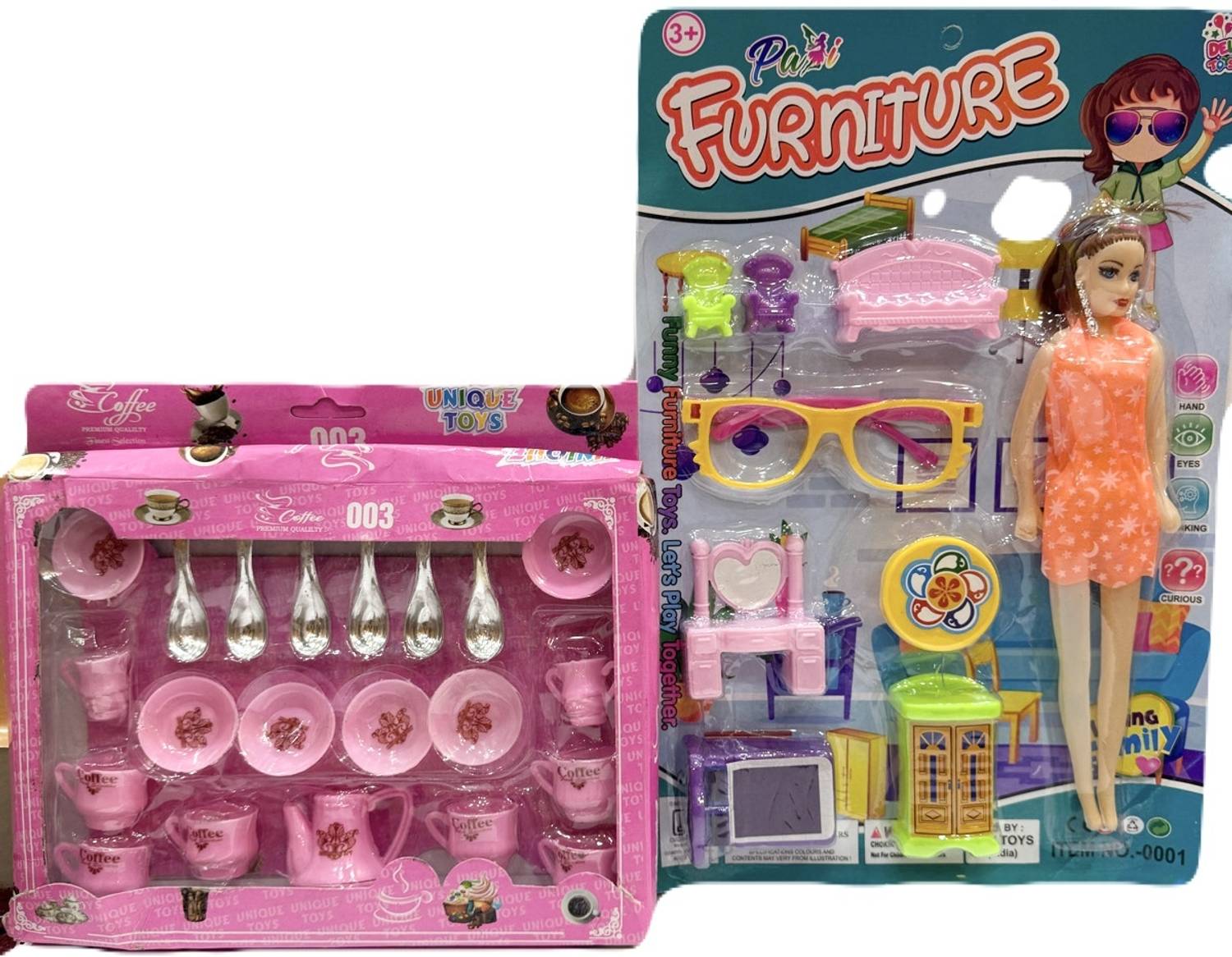 adfield one 2 in 1 Kids Doll Furniture & Tea Set Combo