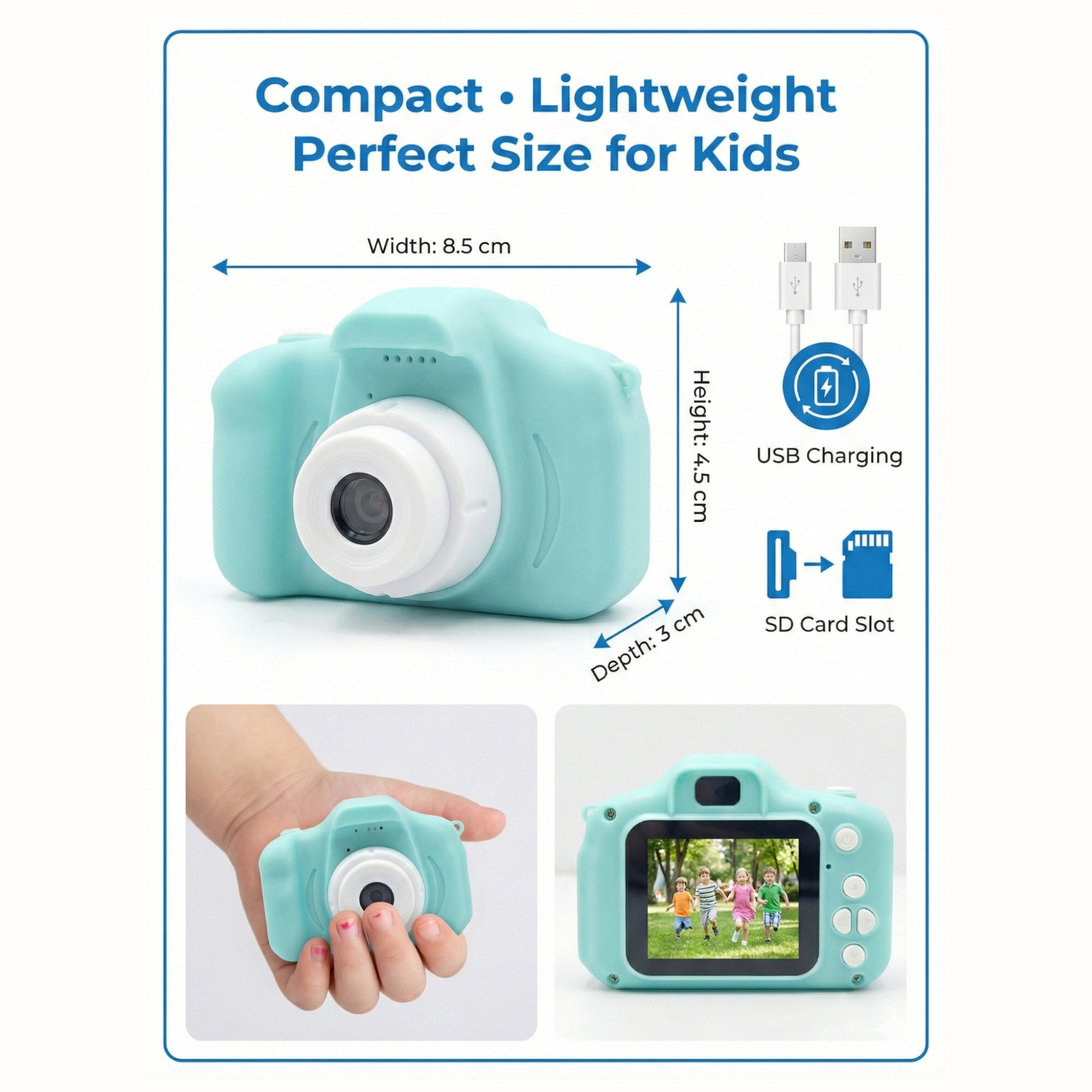 Image of Fiddlys Kids Digital Camera for Boys & Girls |USB Rechargeable Mini Camera