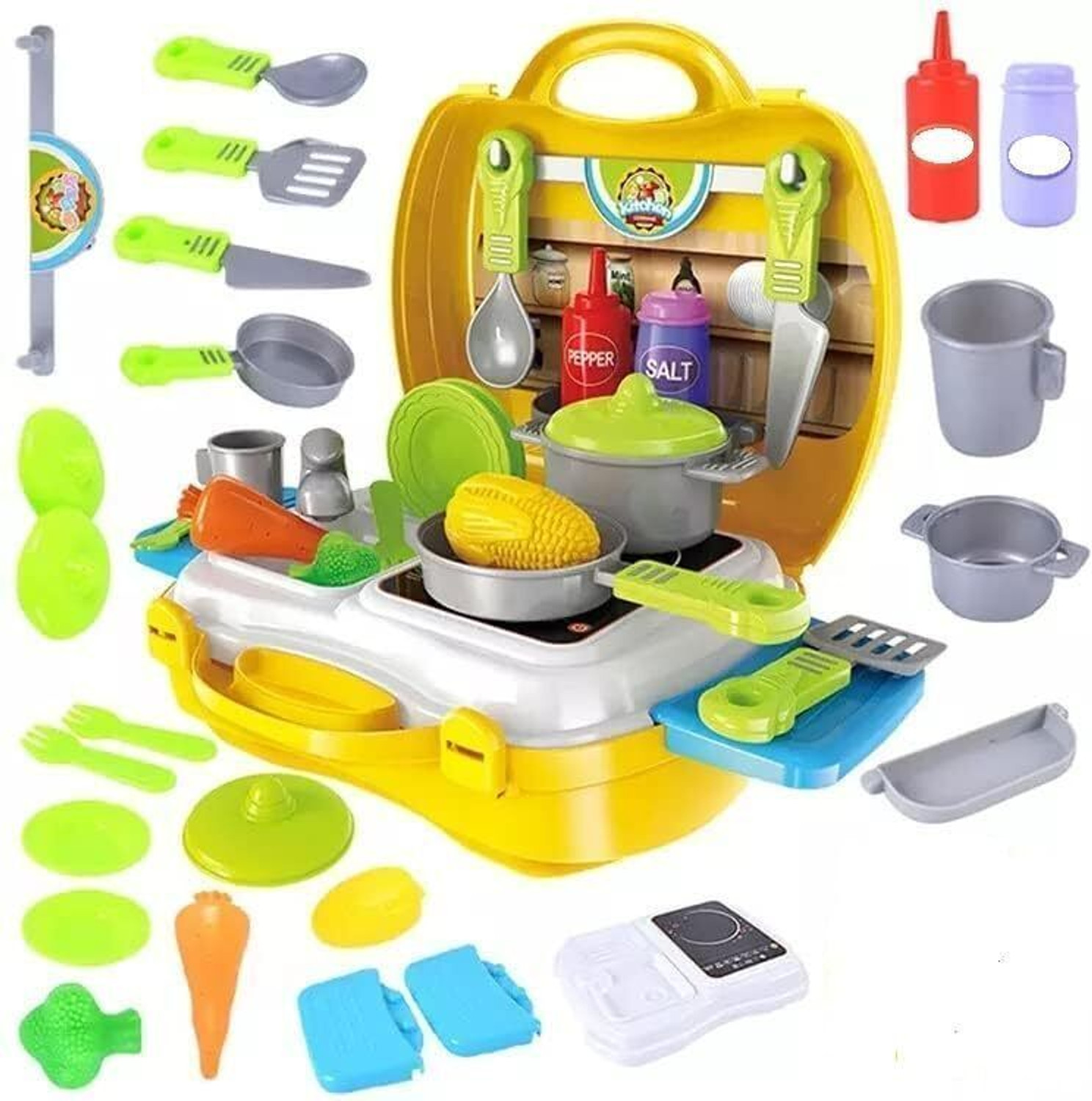 Image of FUN DREAMZ Kitchen Set Cooking Set | Little Chef Suitcase | Multicolour for Girls & Boys