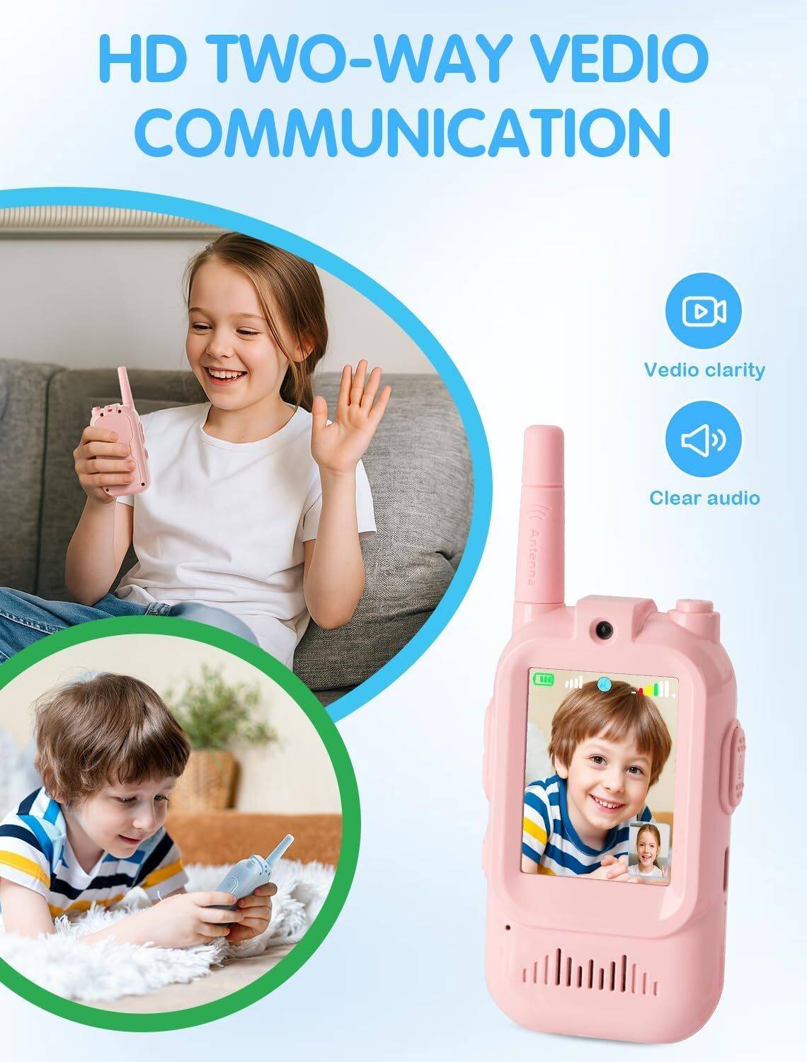 Video Walkie Talkies for Kids, Video Walkie Talkies for 3 4 5 6 Years Old Toy - Image 2
