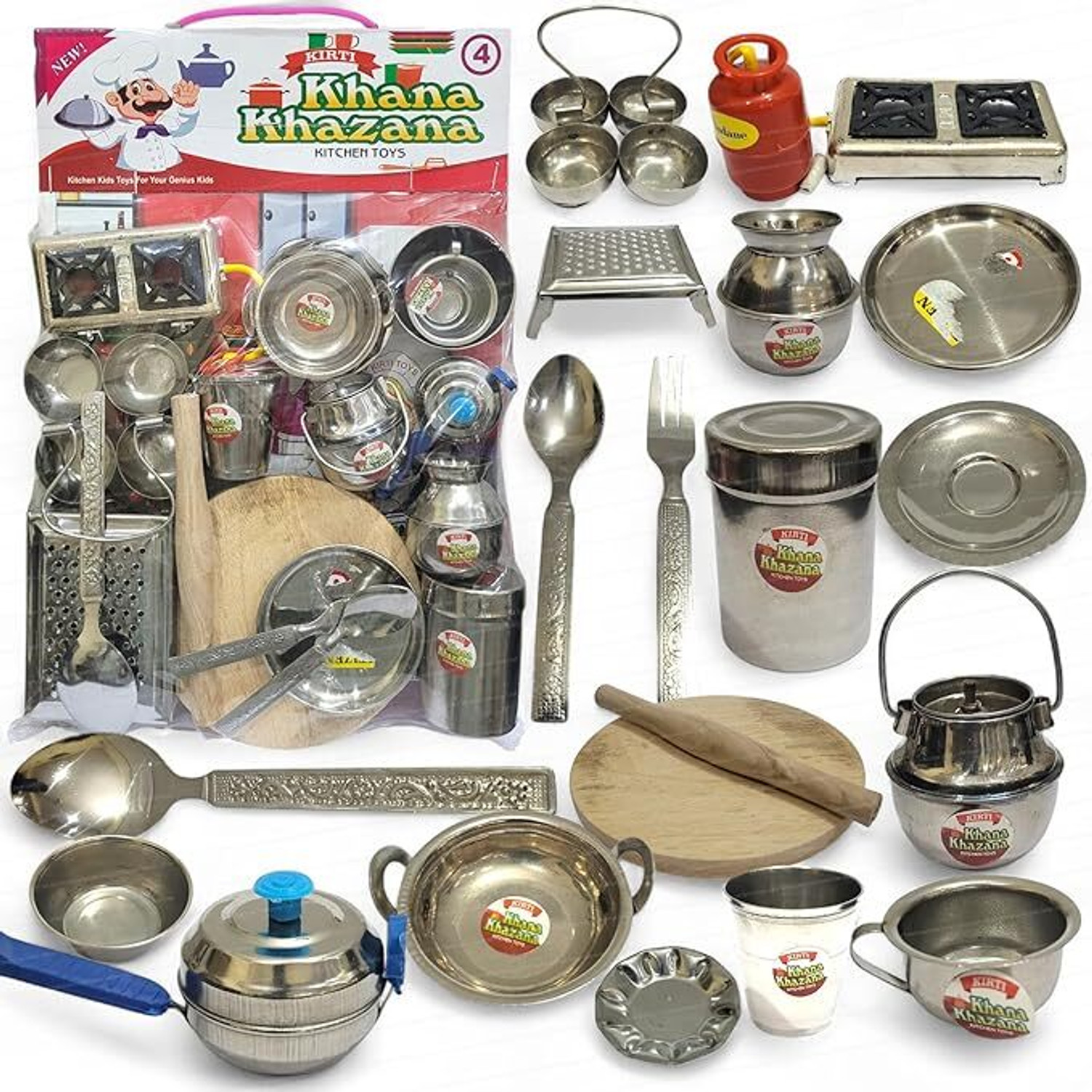 Image of Tinytale Tinytales Enterprises kids plastic silver sheet coated kitchen playset