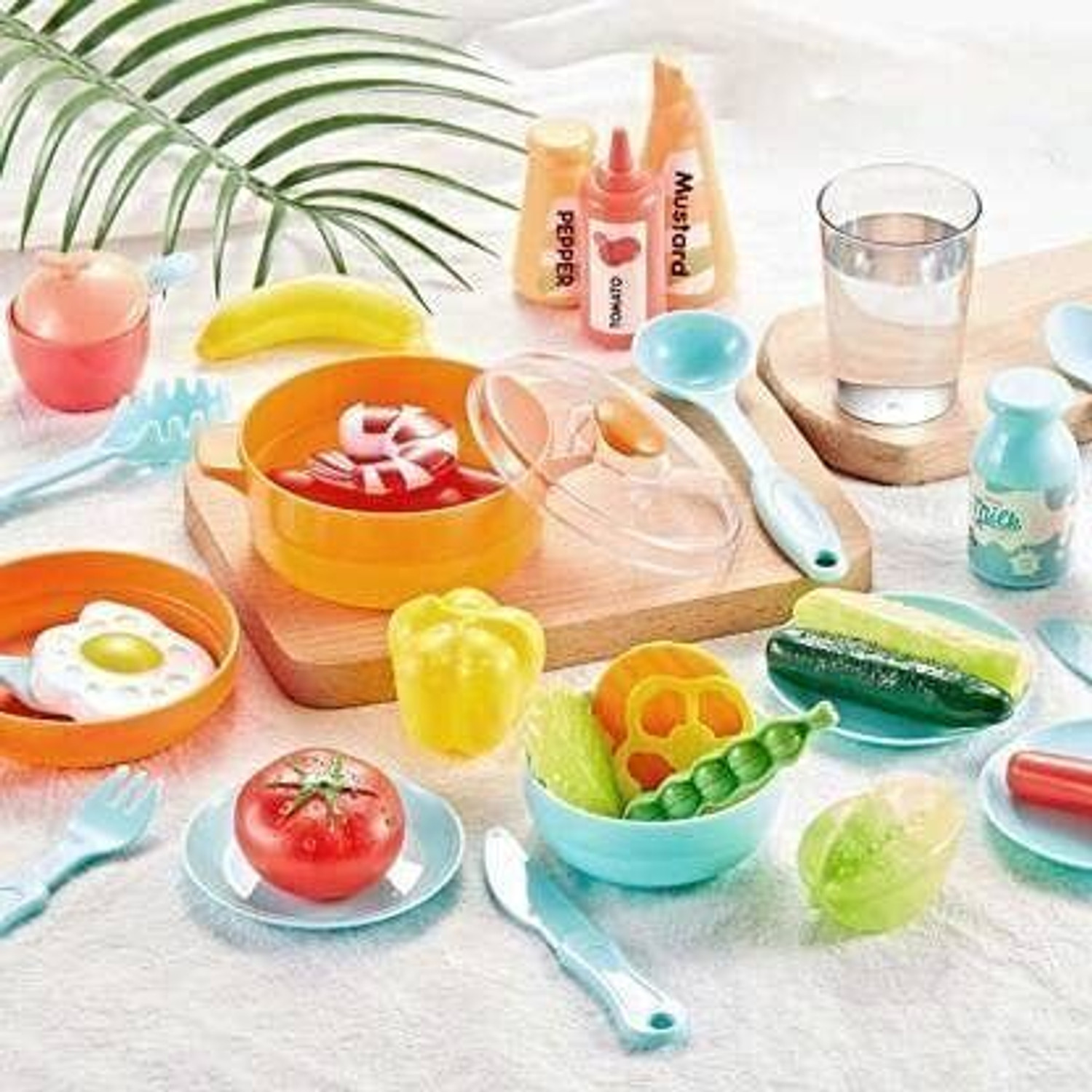 Image of J K INTERNATIONAL Plastic Kitchen Set Toys with 42 Pcs Lights&Sounds, Play Sink with Running Water