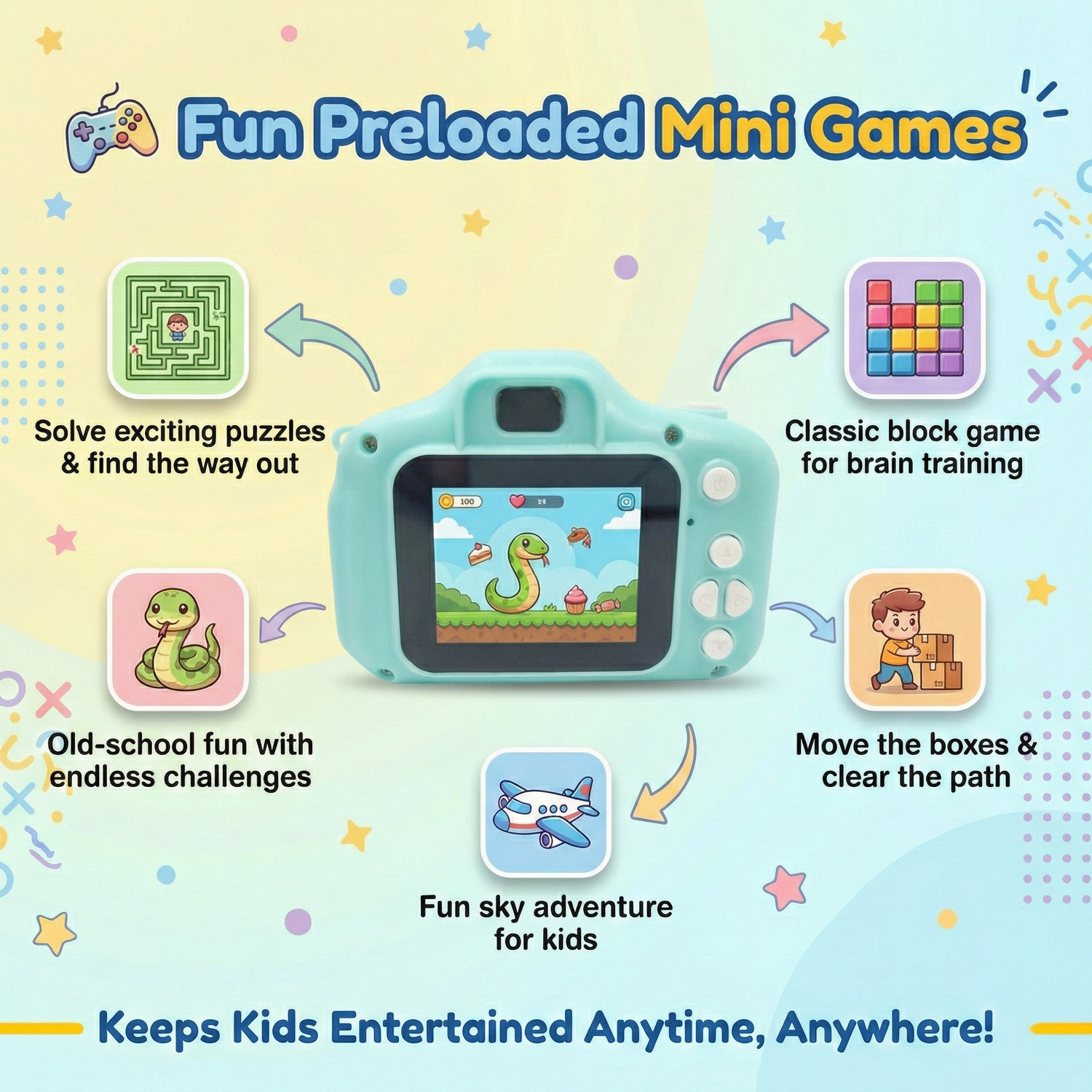 Image of Fiddlys Kids Digital Camera for Boys & Girls |USB Rechargeable Mini Camera