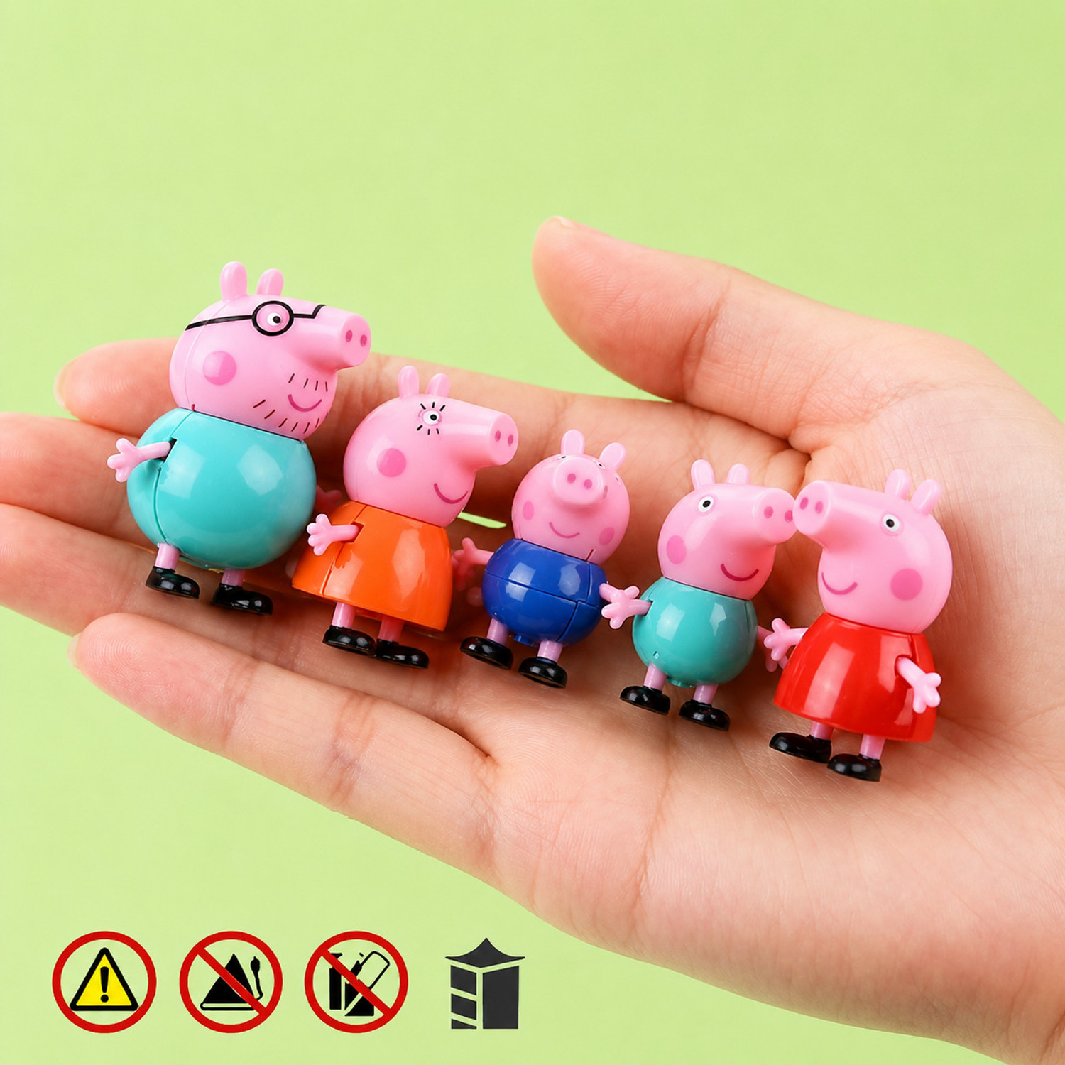 Image of angelrider Peppa Pig and Friends Figurine Toy Set - 9 Characters