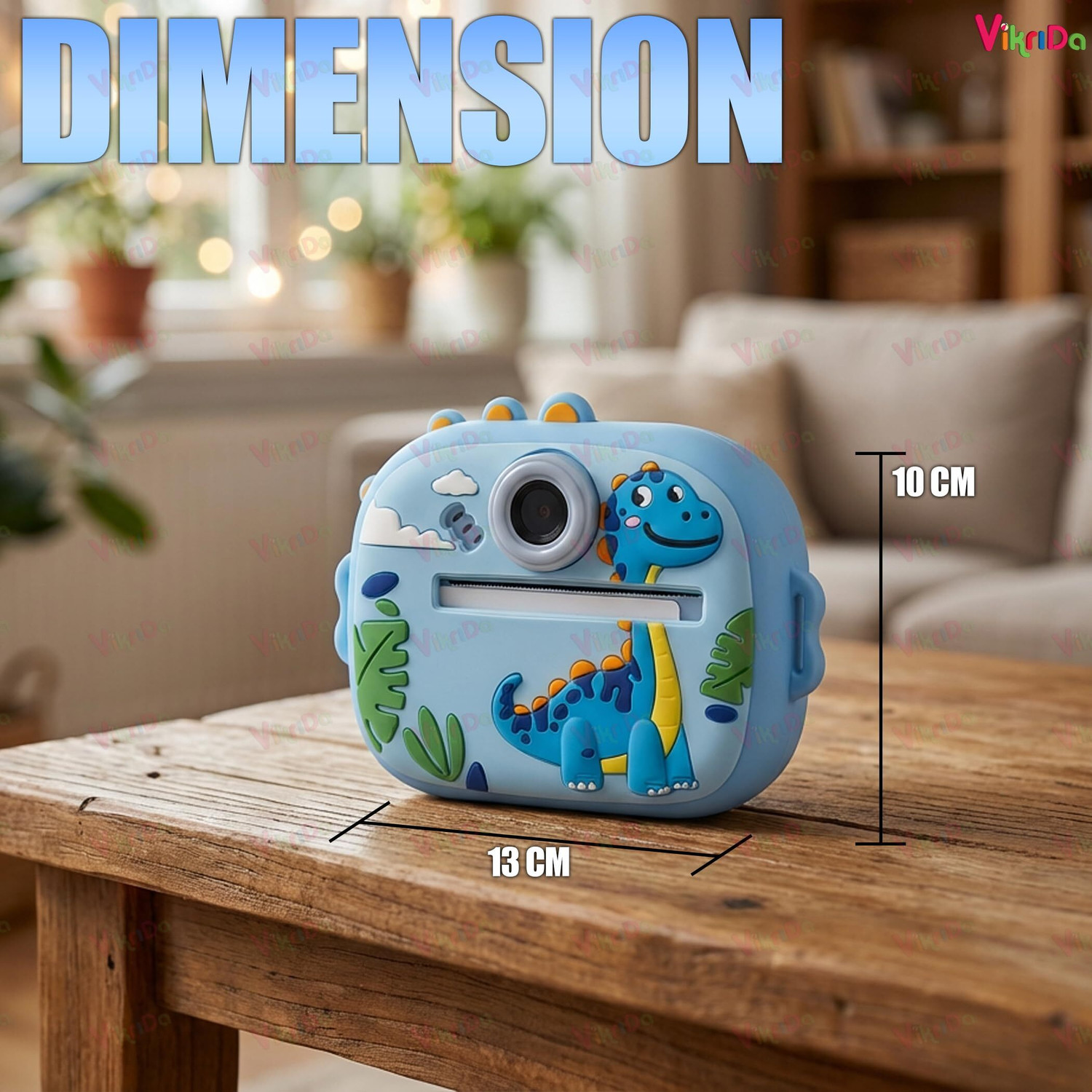 Image of VikriDa Dino Instant Print Camera for Kids 1080P HD Digital Camera Printer