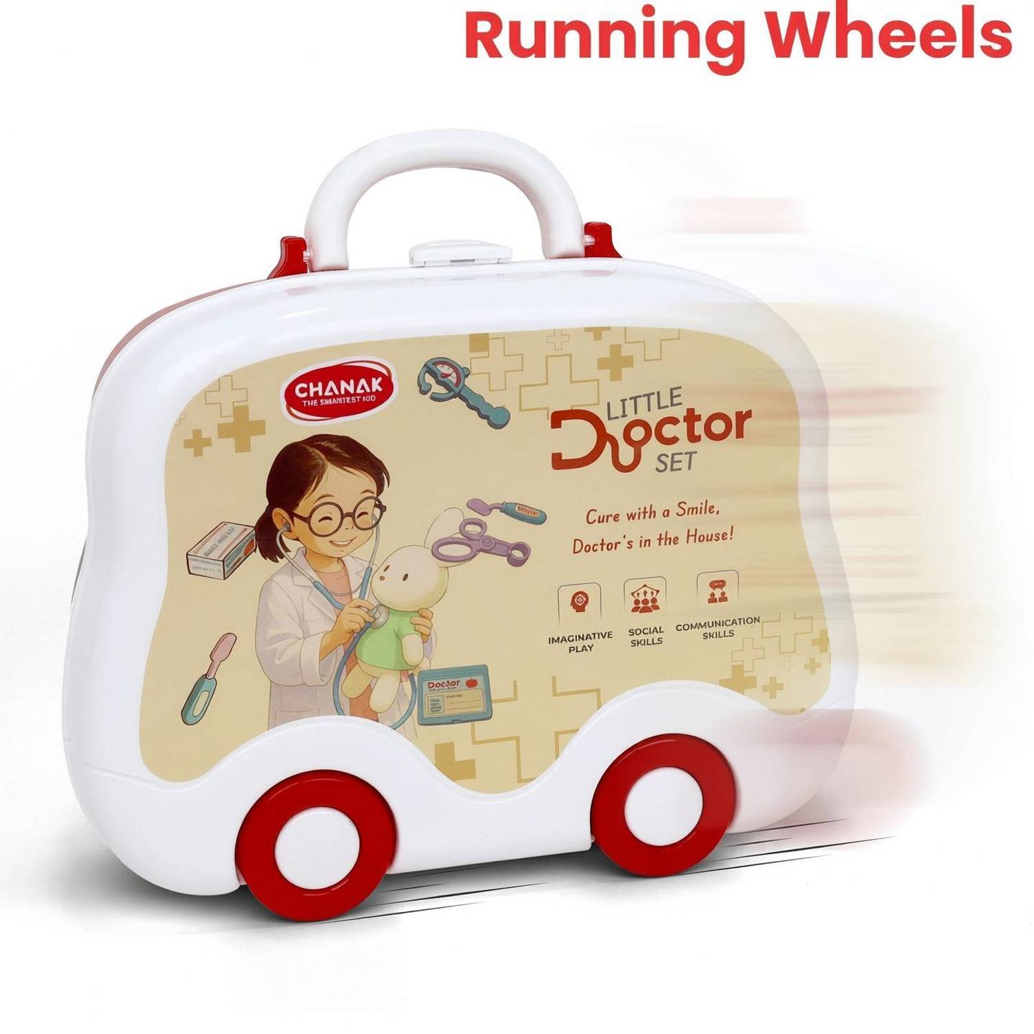 333MART 15 Piece Little Doctor Premium Playset with Foldable Suitcase for kids