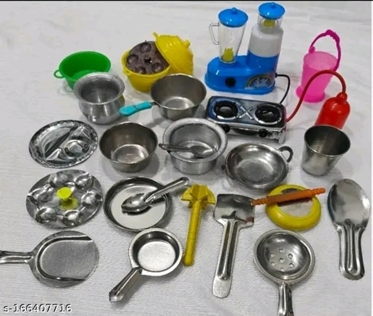Image of Sanvi metal Paper design silver plated coting material play set