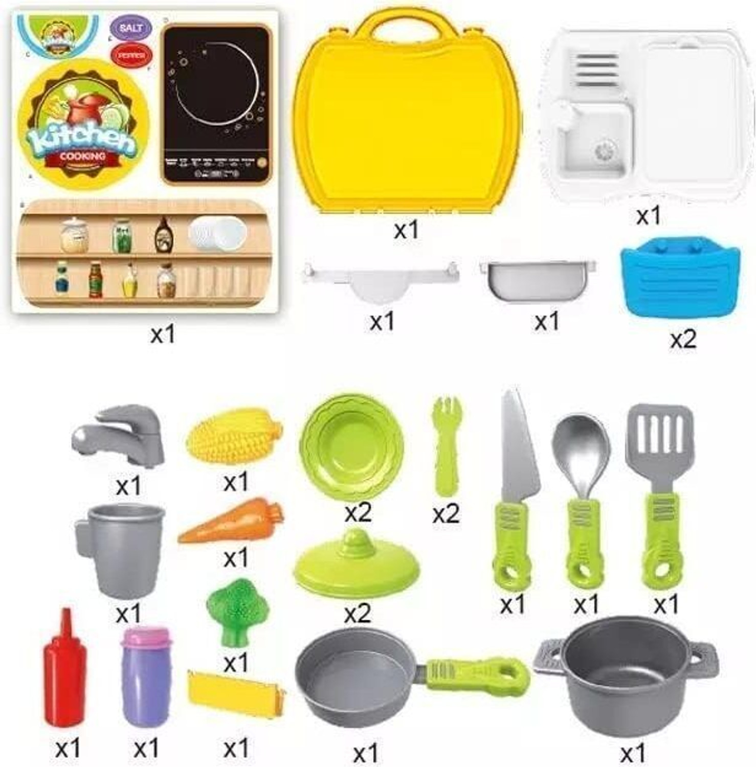 Image of FUN DREAMZ Kitchen Set Cooking Set | Little Chef Suitcase | Multicolour for Girls & Boys