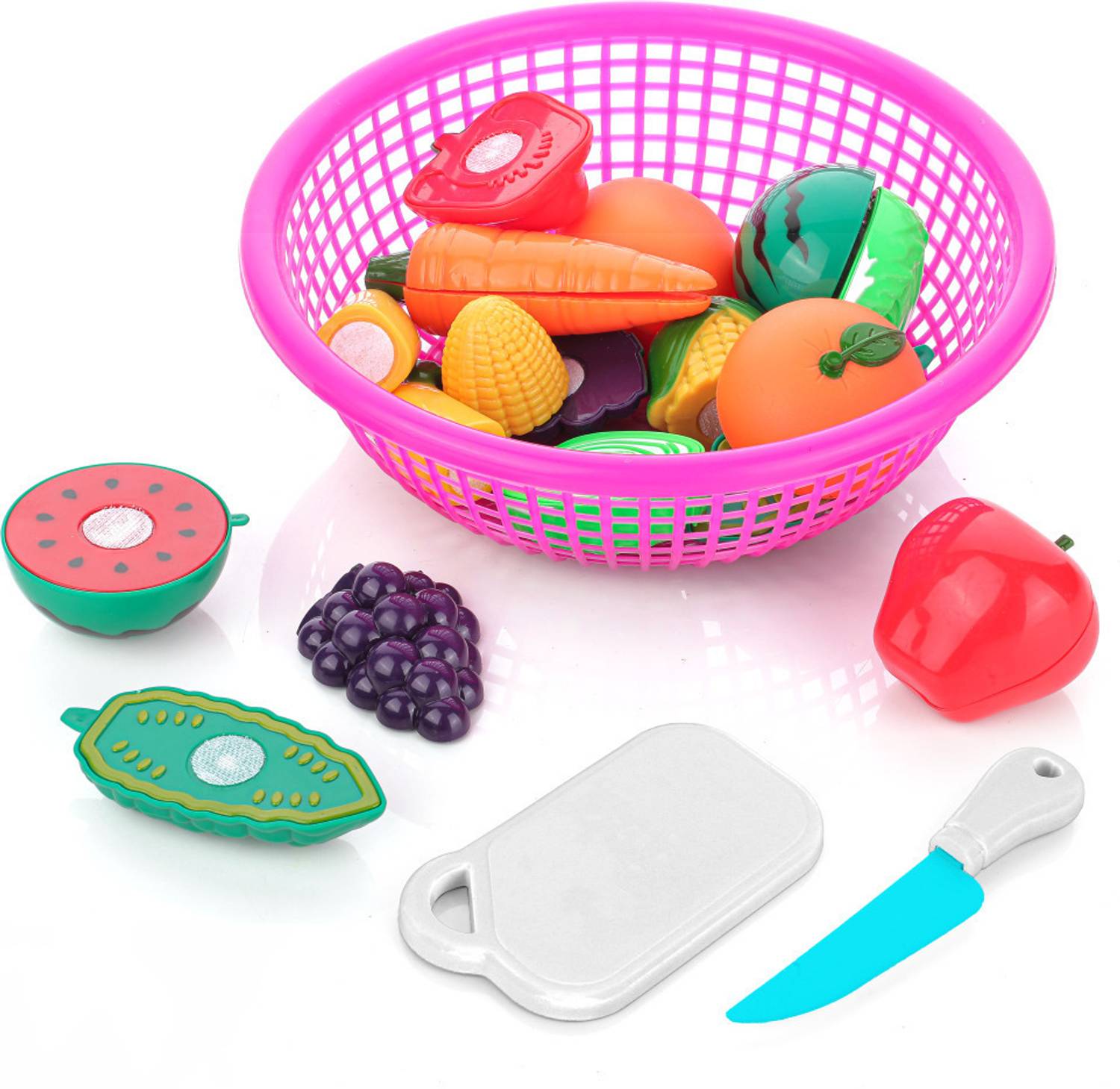 Aditi Toys Fruit & Vegetable Basket for Kids Realistic Cutting Set