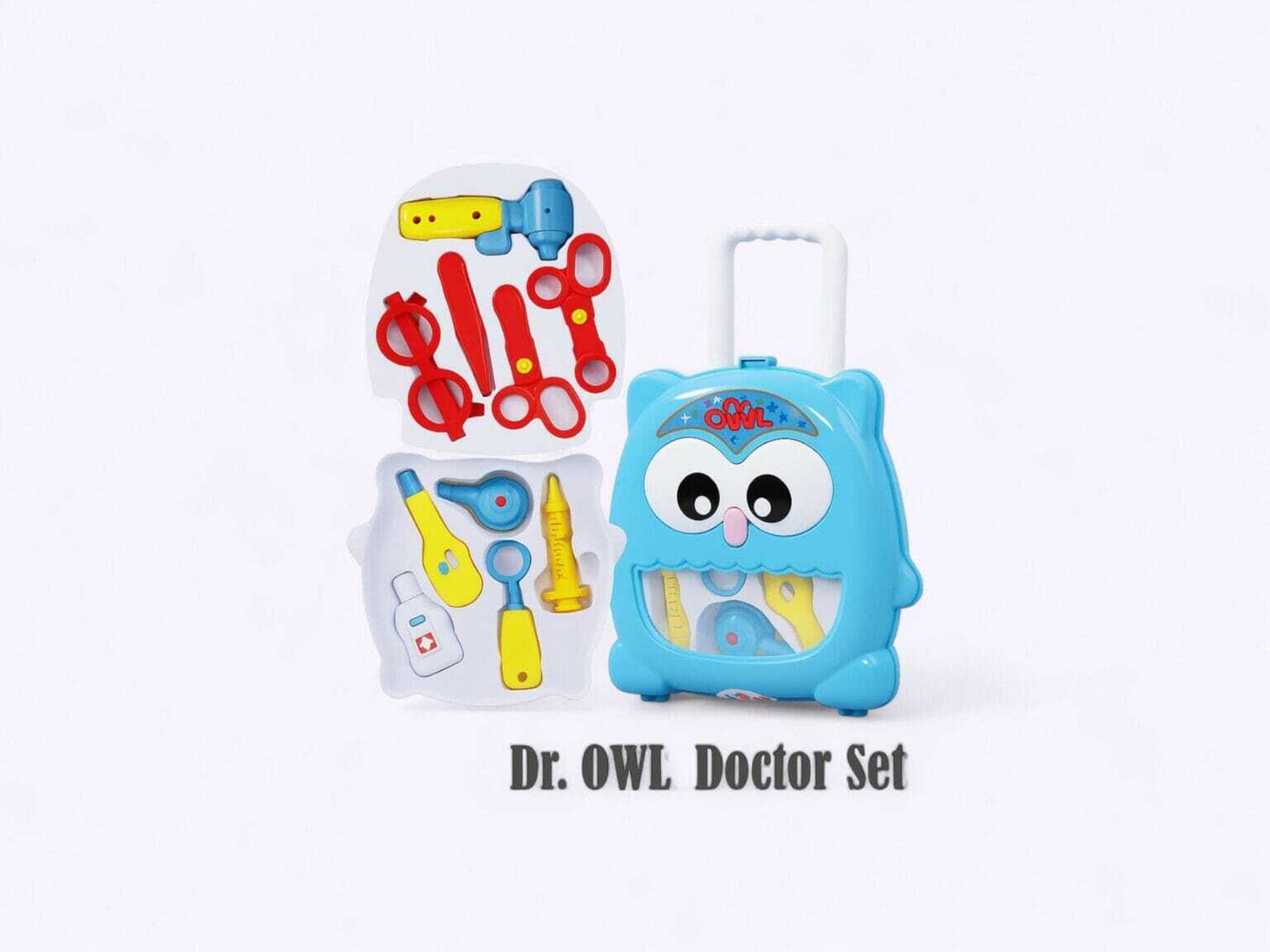 Image of FunNstyle Portable Trolley Suitcase Owl Doctor Set, Owl-Shaped Medical Tools Kit for Kids