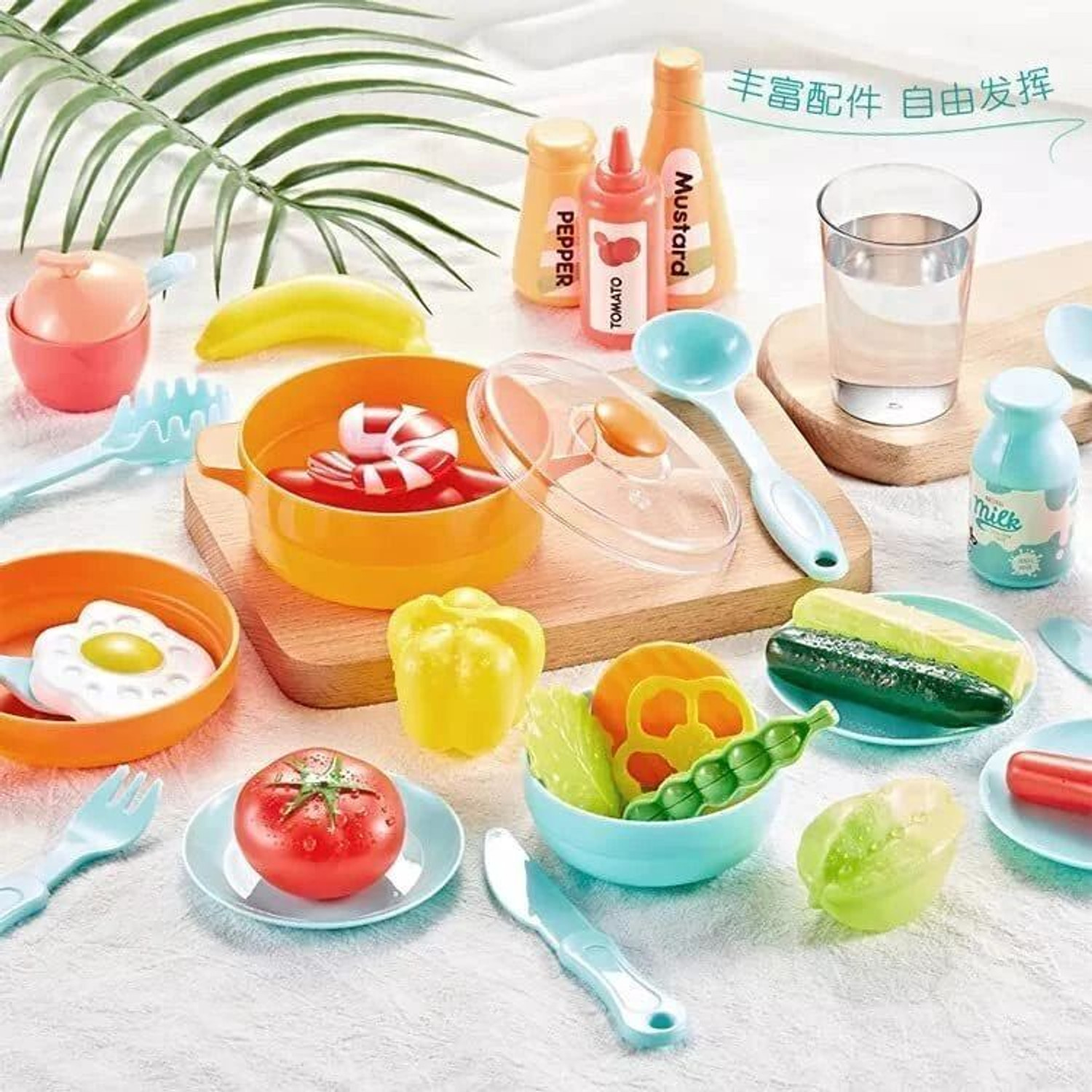 Image of xelix Plastic Kitchen Set Toys with 42 Pcs Lights&Sounds, Play Sink with Running Water