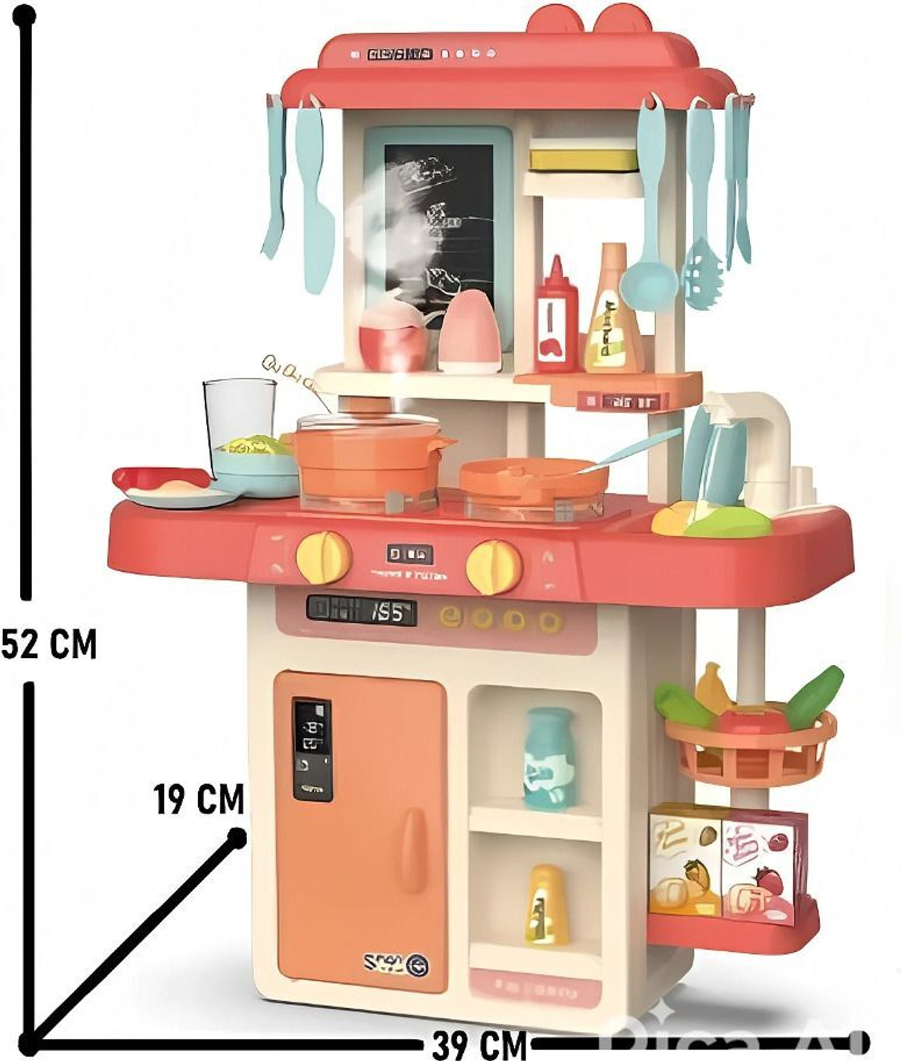 Image of xelix Plastic Kitchen Set Toys with 42 Pcs Lights&Sounds, Play Sink with Running Water