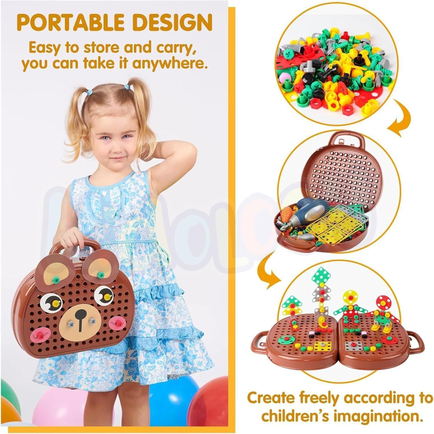 Image of Zooglu Educational DIY Electric Drill Toy Set for Kids