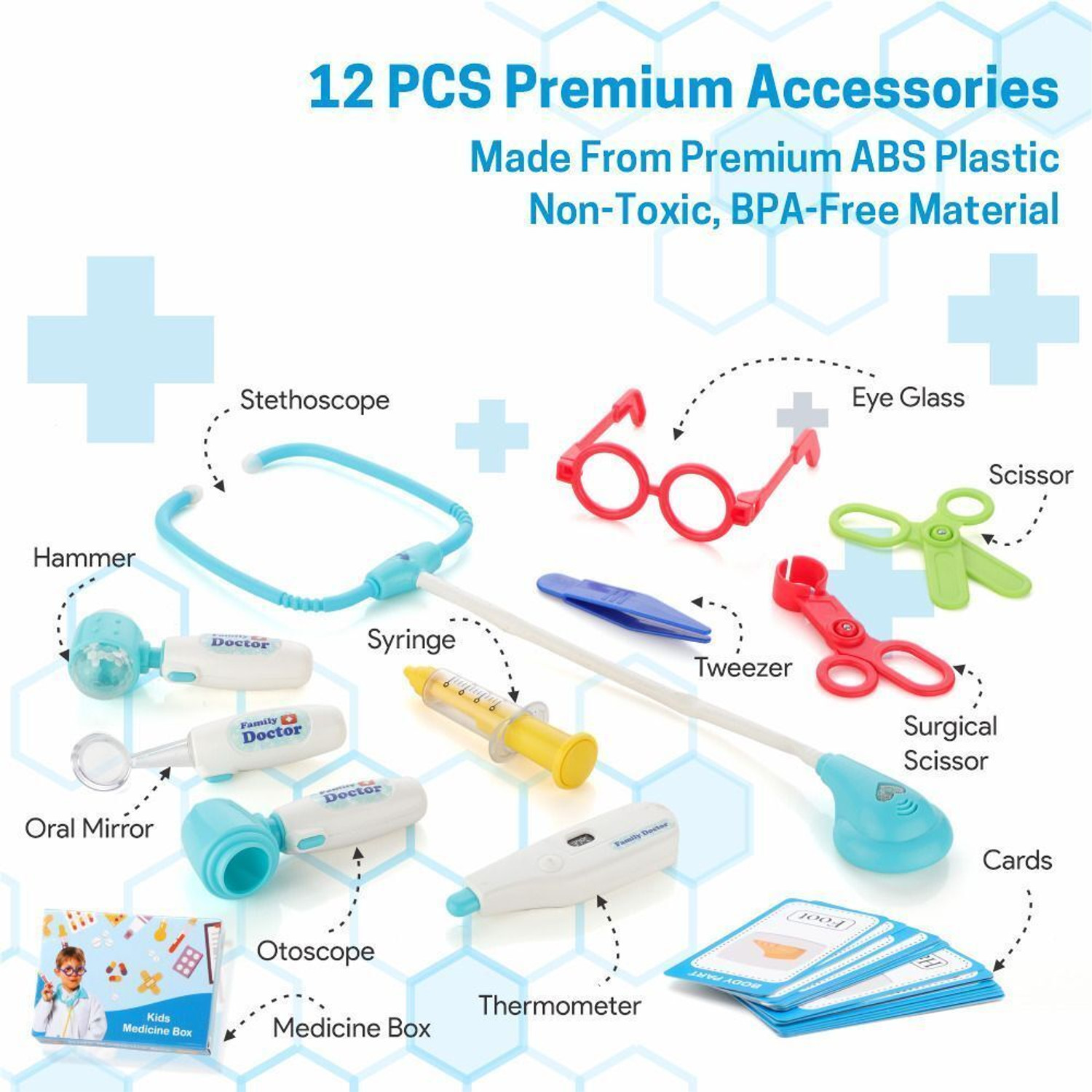 Image of Aditi Toys Premium Doctor Set Trolley | Pretend Play Toy for Kids | 13 Piece Medical Kit