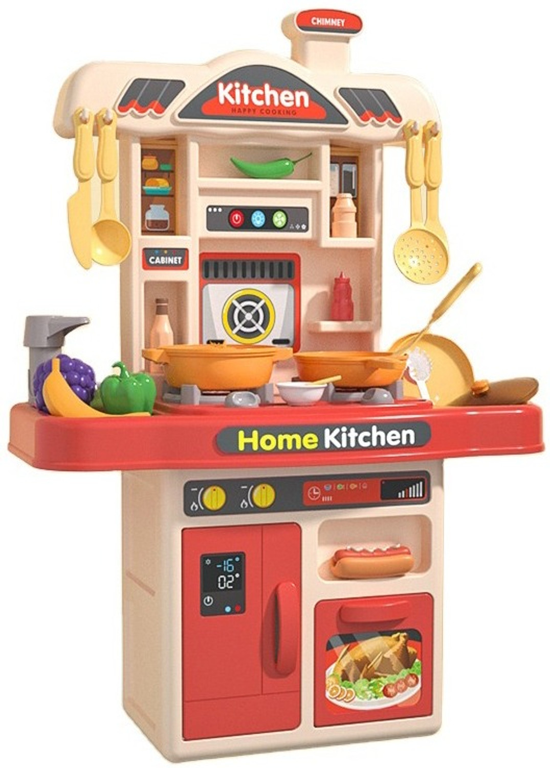 Image of HeyKids 50 PCs Kitchen Play Set For Kids Kitchen Pretend Play Set, Play Cooking Set
