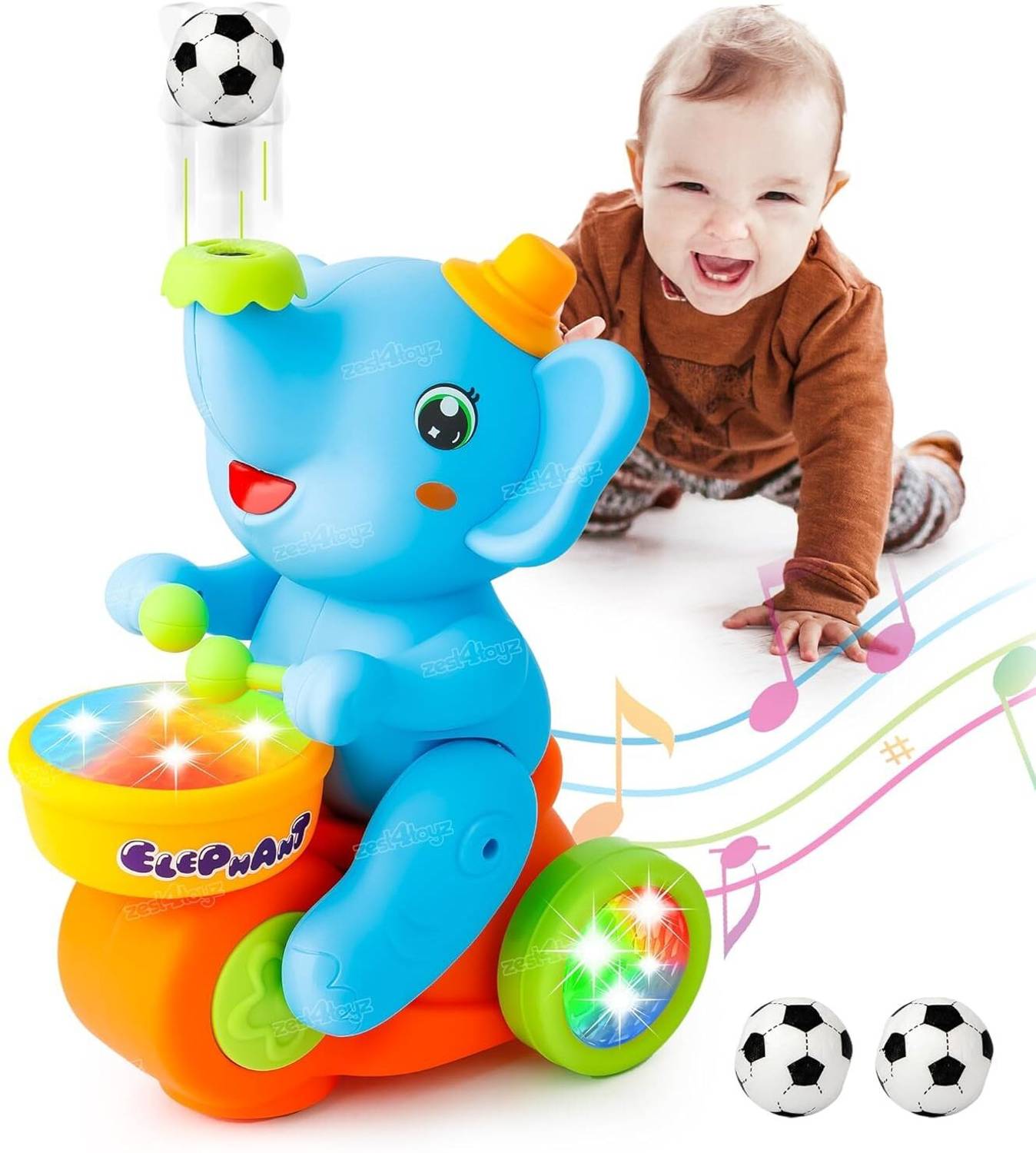 Amaflip Amazing Sound Beating Drum Blowing Ball Toys for Kids Boys & Girls