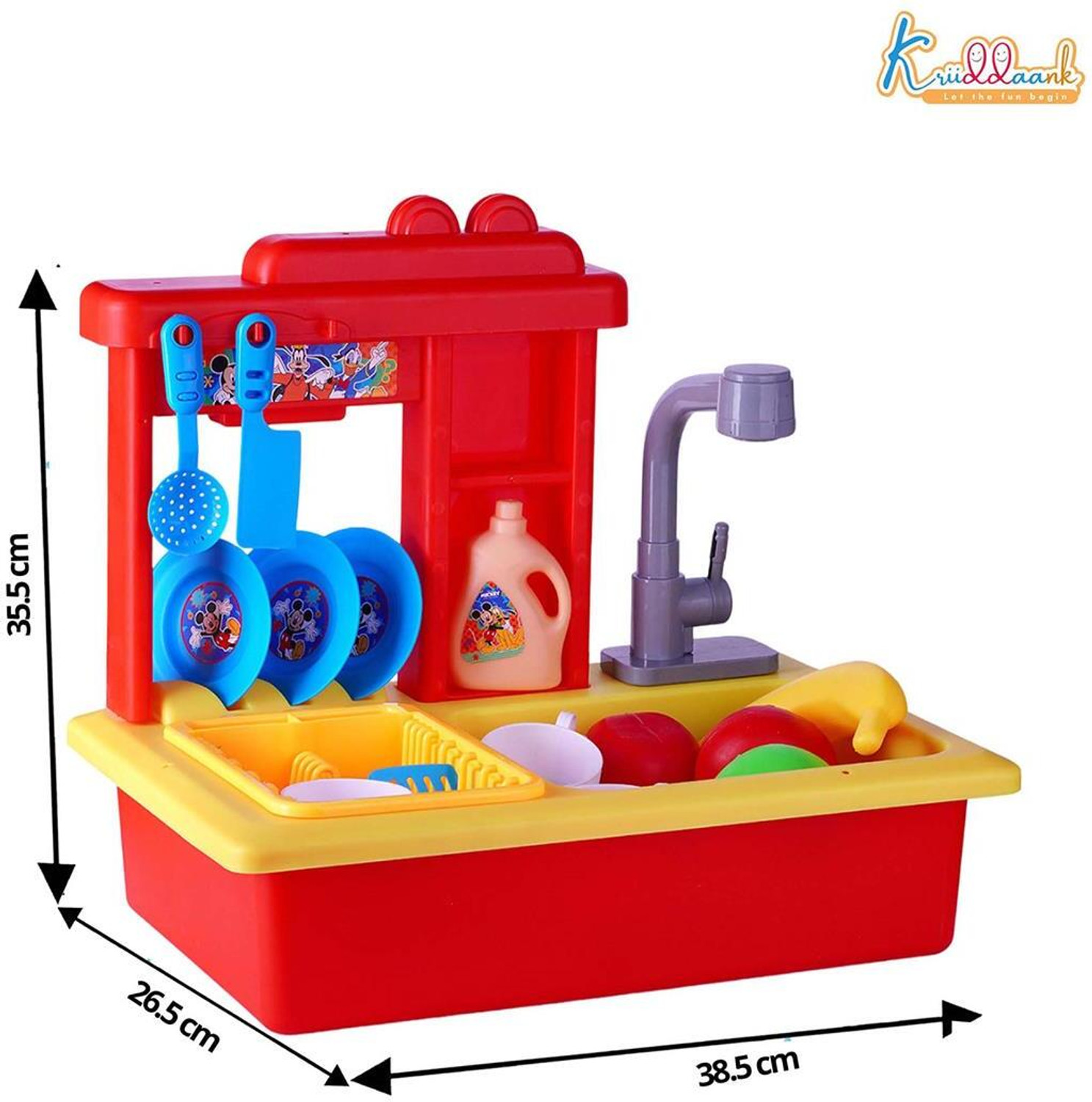 Image of DISNEY Mickey Toy Kitchen Sink Pretend Play Sink with Electric Faucet