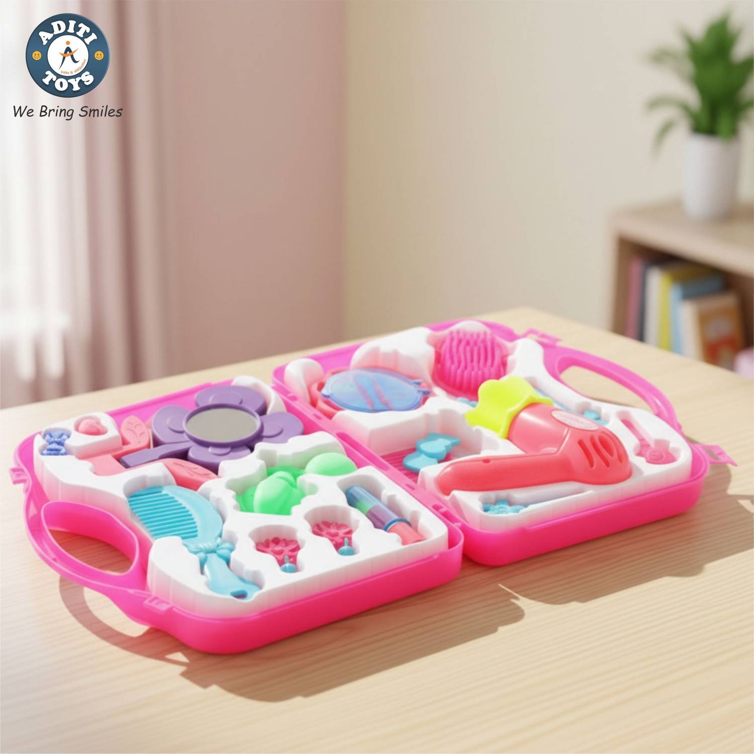 Aditi Toys Beauty Playset for Kids, Pretend Play with Foldable Suitcase for Kids