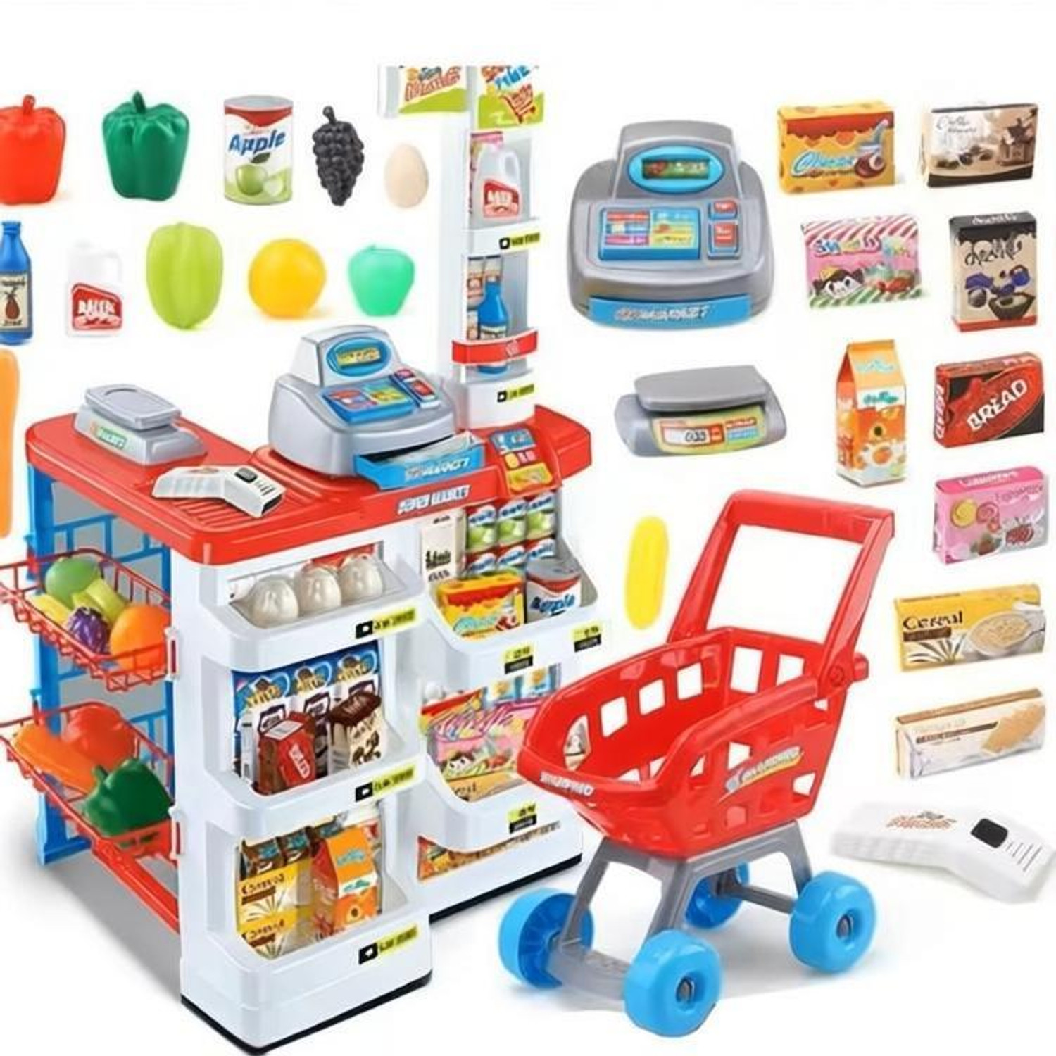 himanshu tex Children Mini Supermarket Set Band Scanning Function Pretend Play Set