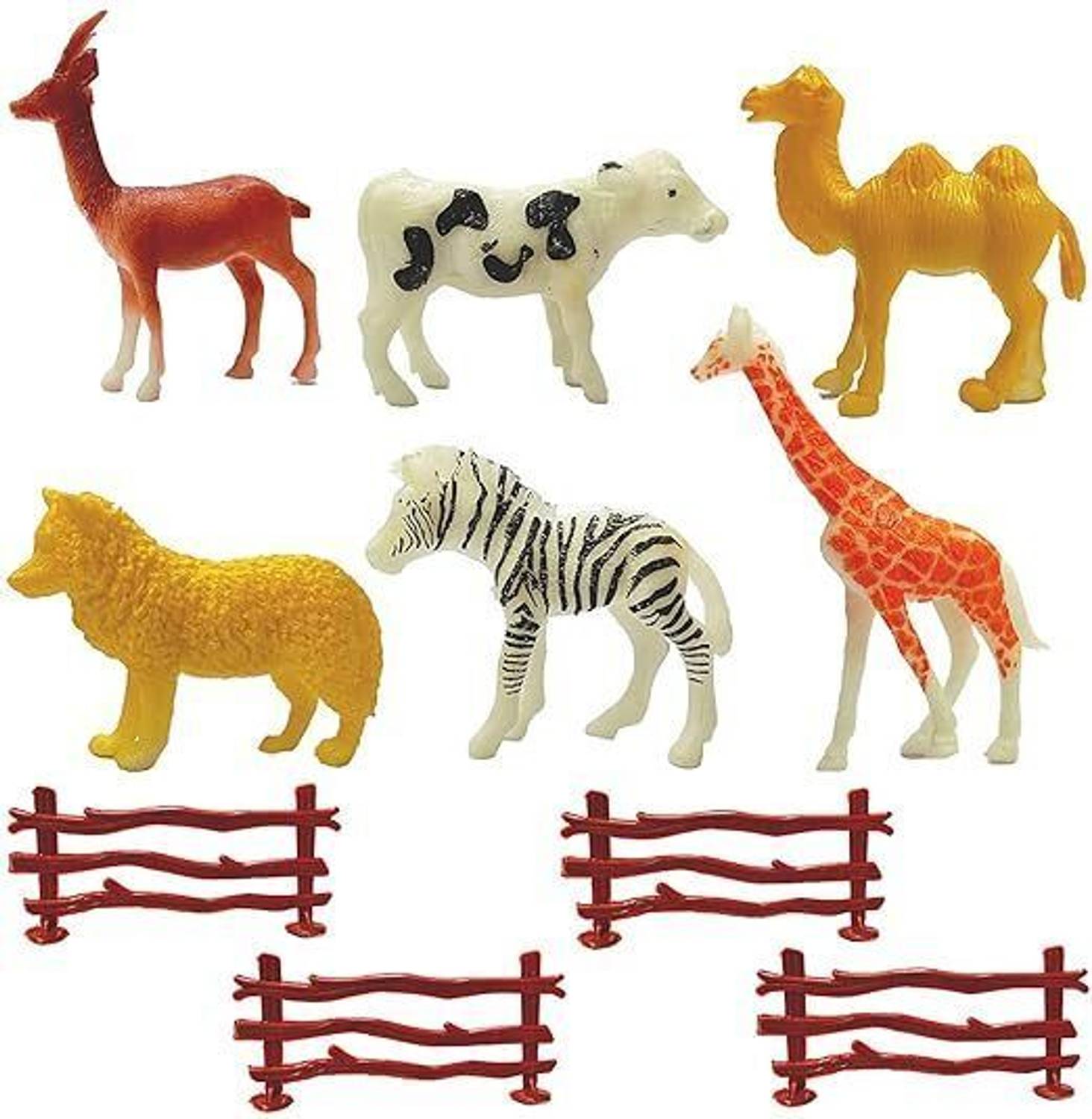 Braintastic 6Pcs Small Size Jungle Wild Animal World Multicolor Forest Animal Set