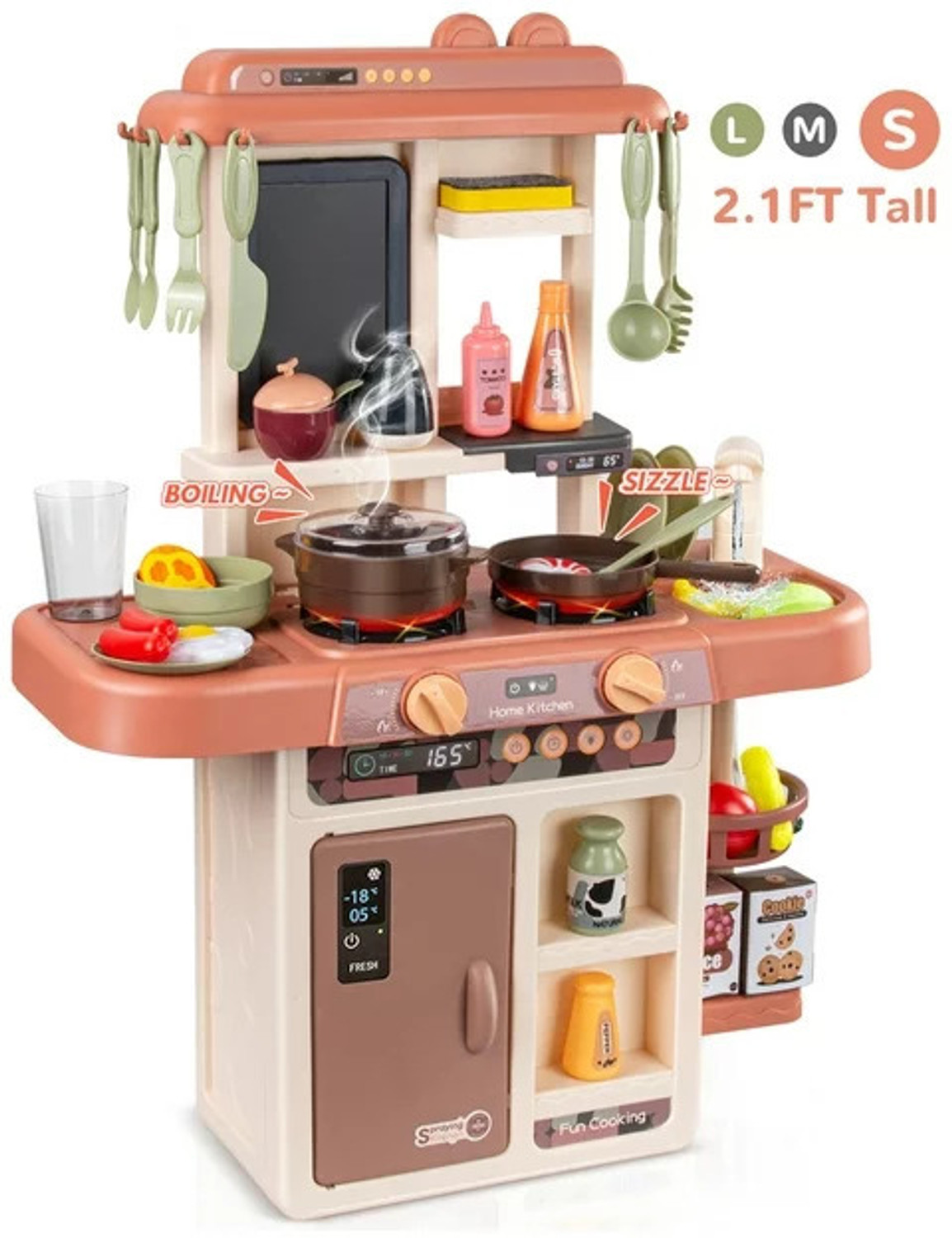 Image of himanshu tex 36-Piece Kitchen Set Kids Kitchen Play Set with Light & Sound Cooking Kitchen Set Play Toy