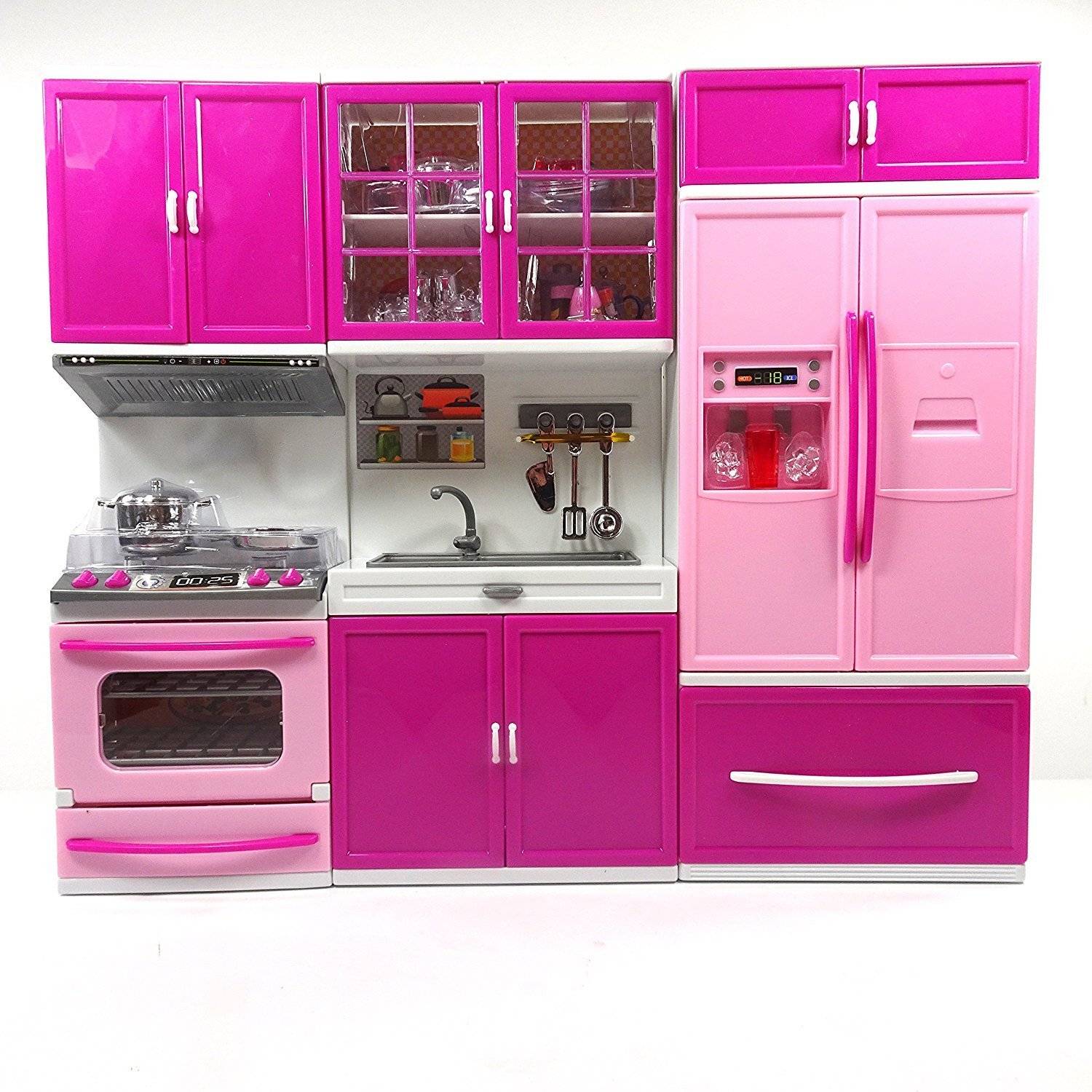 Rumi “Kids Toy Kitchen Set – Pink & White, 3 Units with Stove