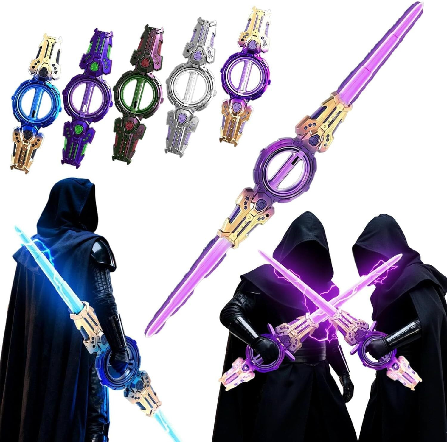 Image of SUNNIFA Fire Spin Sword Double-Edged Lightsaber Toy Maces & Swords