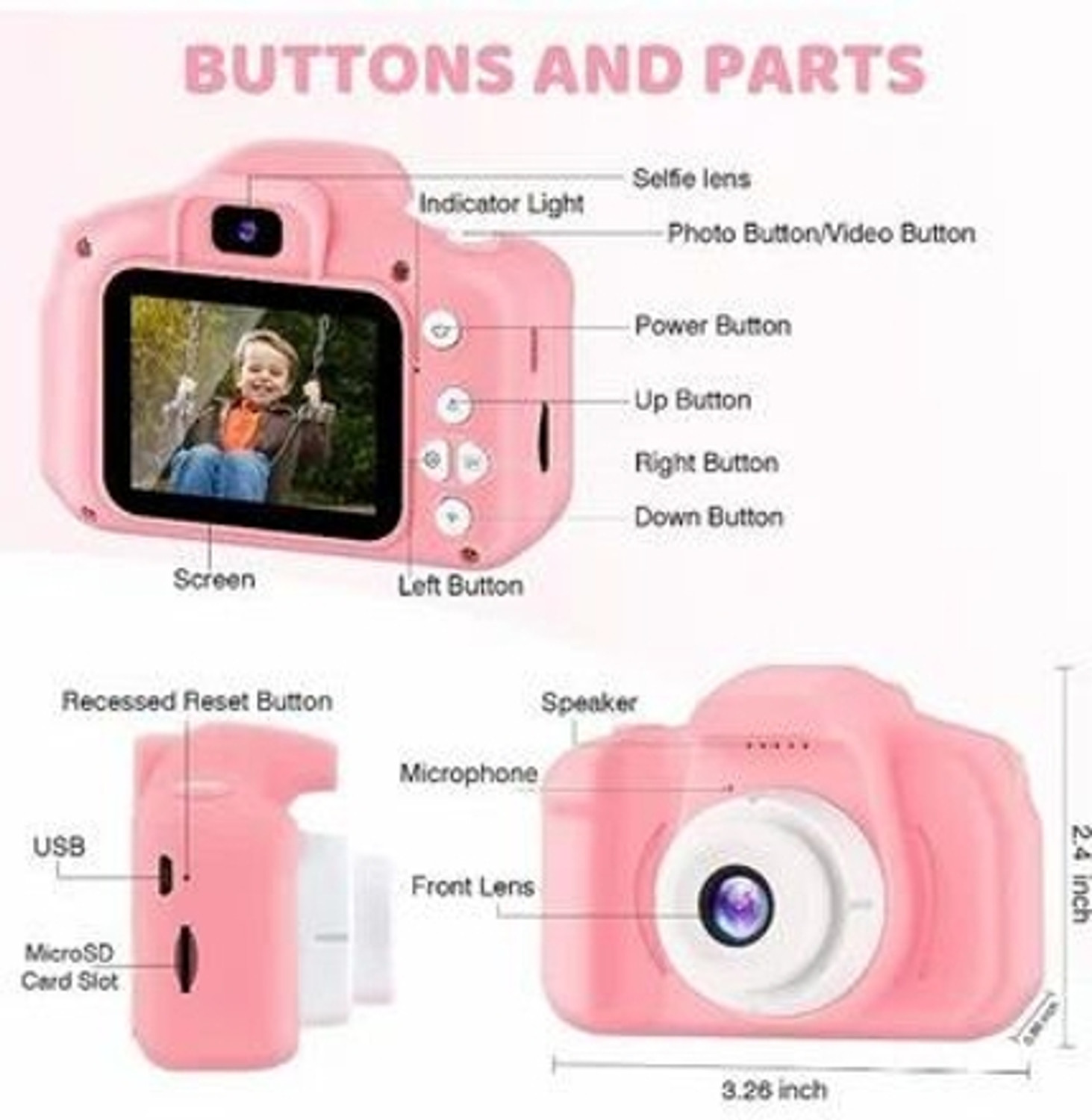 Image of Ranjanatraders 3-12 Year Old Kids Selfie Camera for Children Birthday Gift for Kids FE001