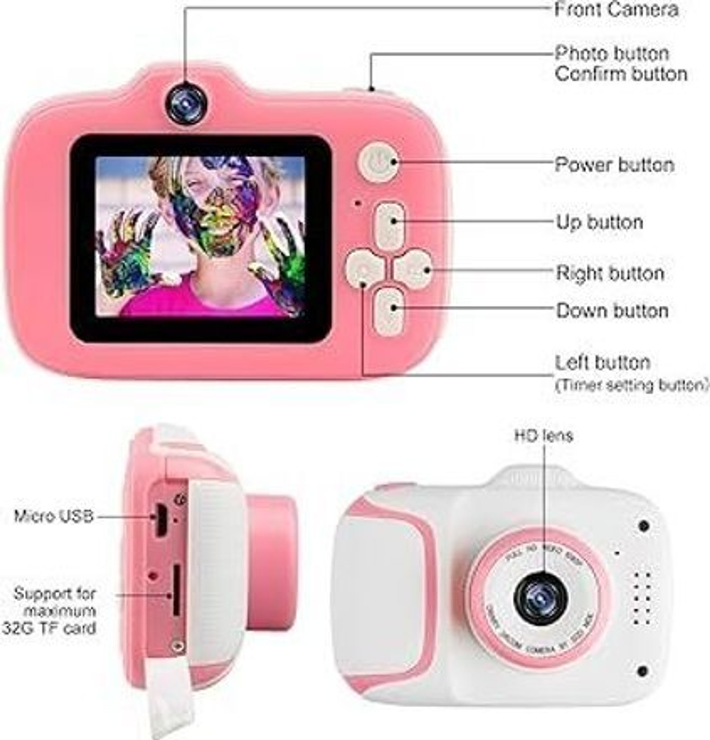 Image of Hokti Kids Digital Camera, 6+ Years, Photo & Video Recorder, Full HD 1080P T13