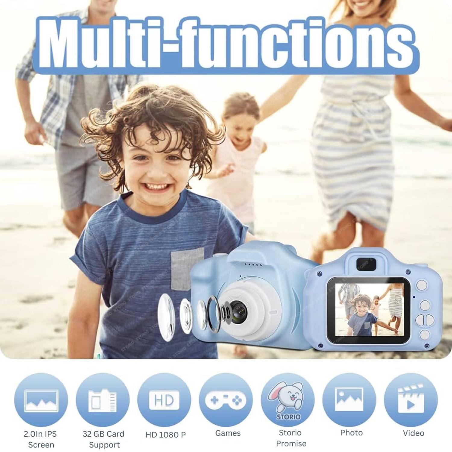 BuyLuxe Camera for Kids with HD Video Recording, Selfie Camera and