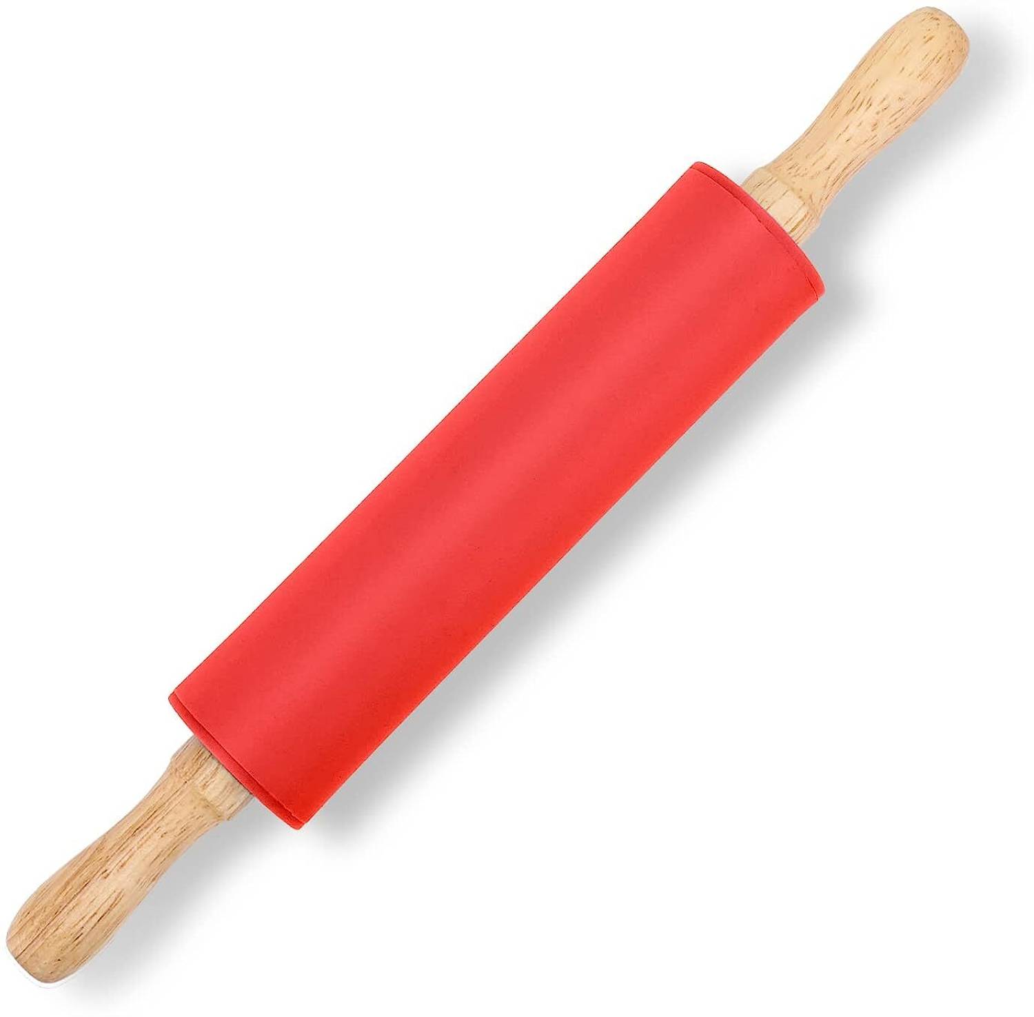 BlueBerry's Premium 17" Silicone Rolling Pin with Wooden Handle Nonstick Surface Rolling Pin