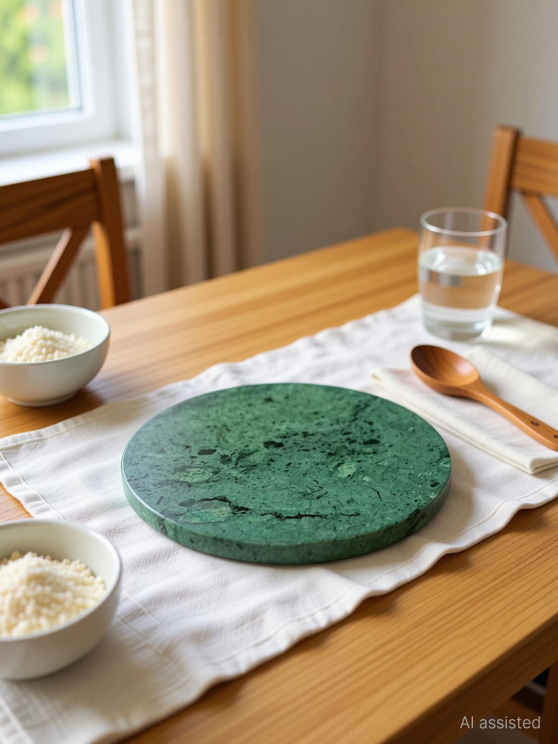 Image of Modern Decor Emporium Marble Chakla Green (9 INCH) for Kitchen, Roti and Chapati maker for Home Board