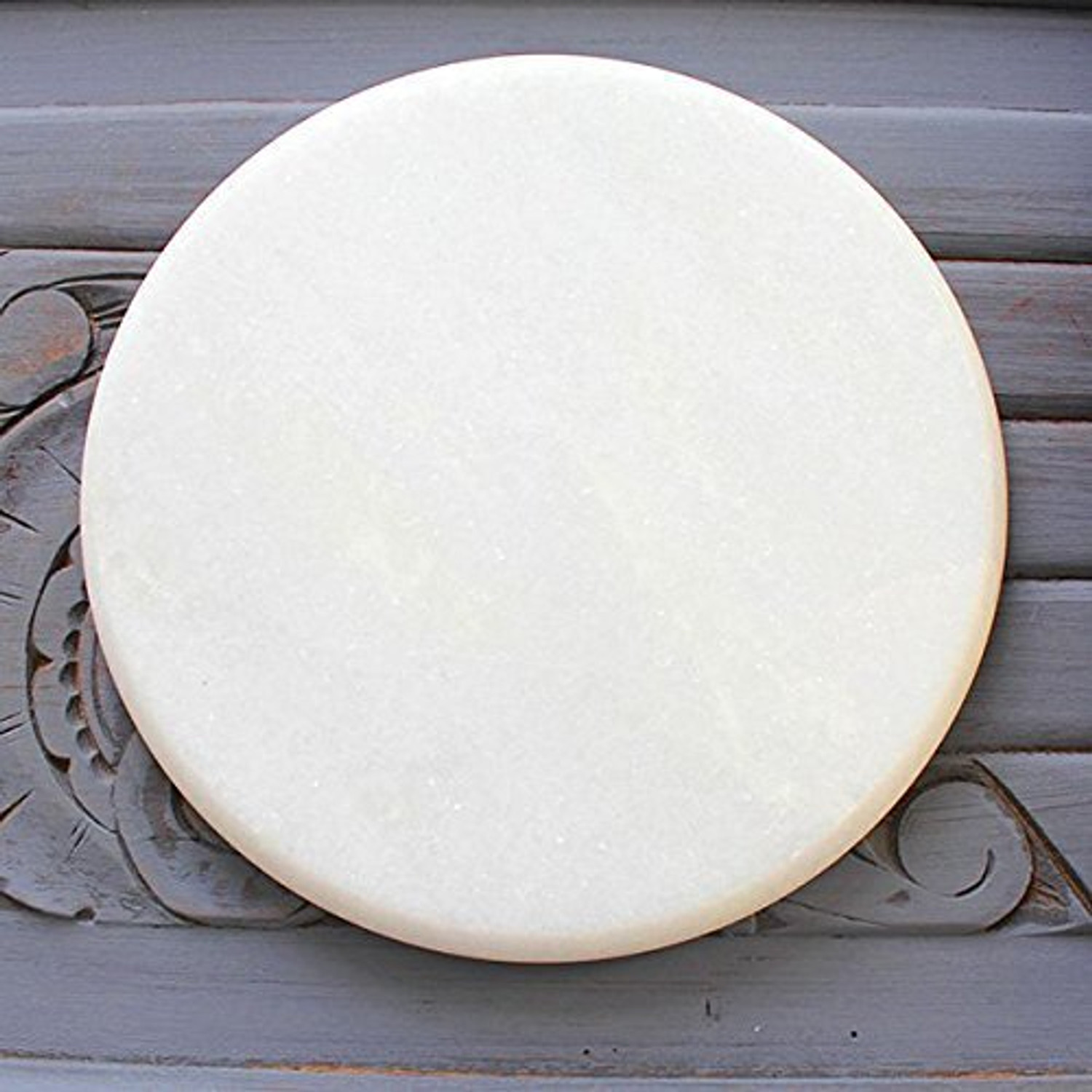 Image of NKB CRAFT Marble Chakla Roti Maker Natural Stone Kitchen Rolling Board Rolling Pin