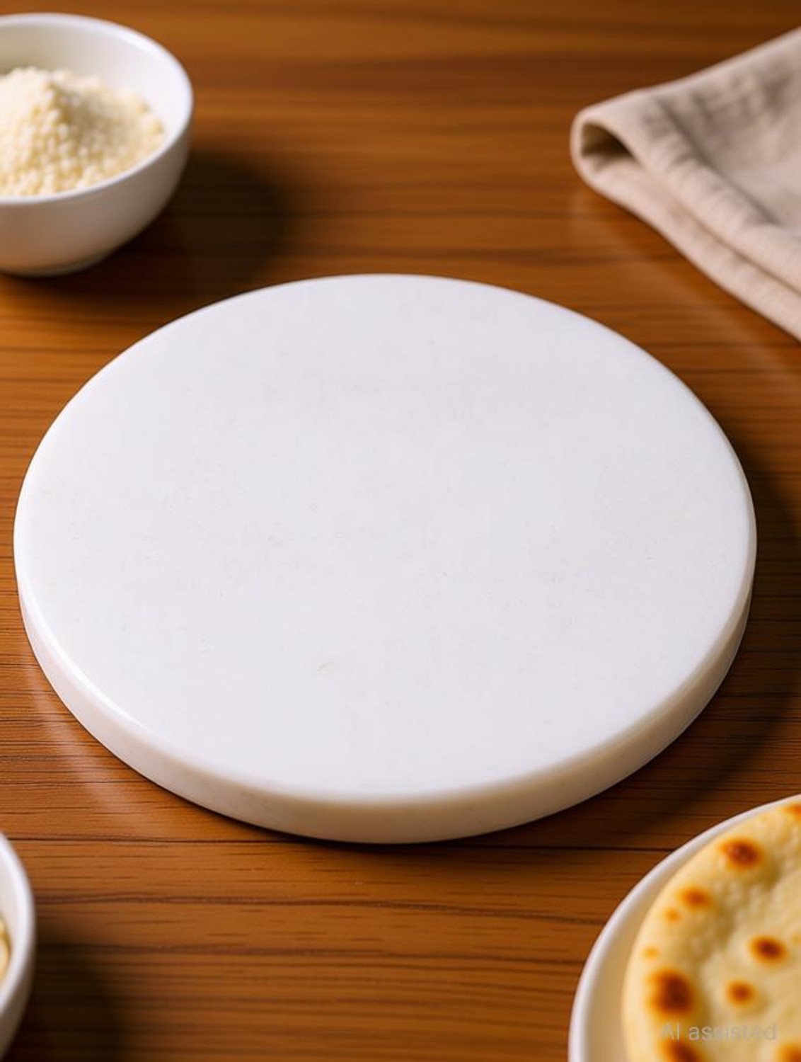 Image of MDE Marble Chakla White (9 Inch) | Roti Maker | Rolling Board | Chapati Maker| Board