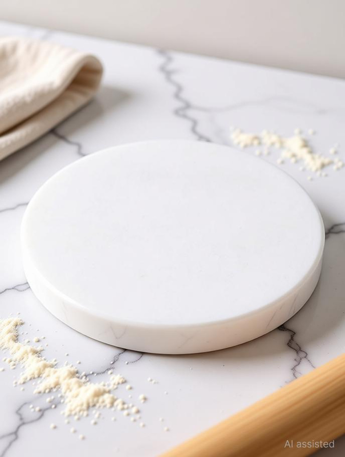 Image of MDE Marble Chakla White (9 Inch) | Roti Maker | Rolling Board | Chapati Maker| Board