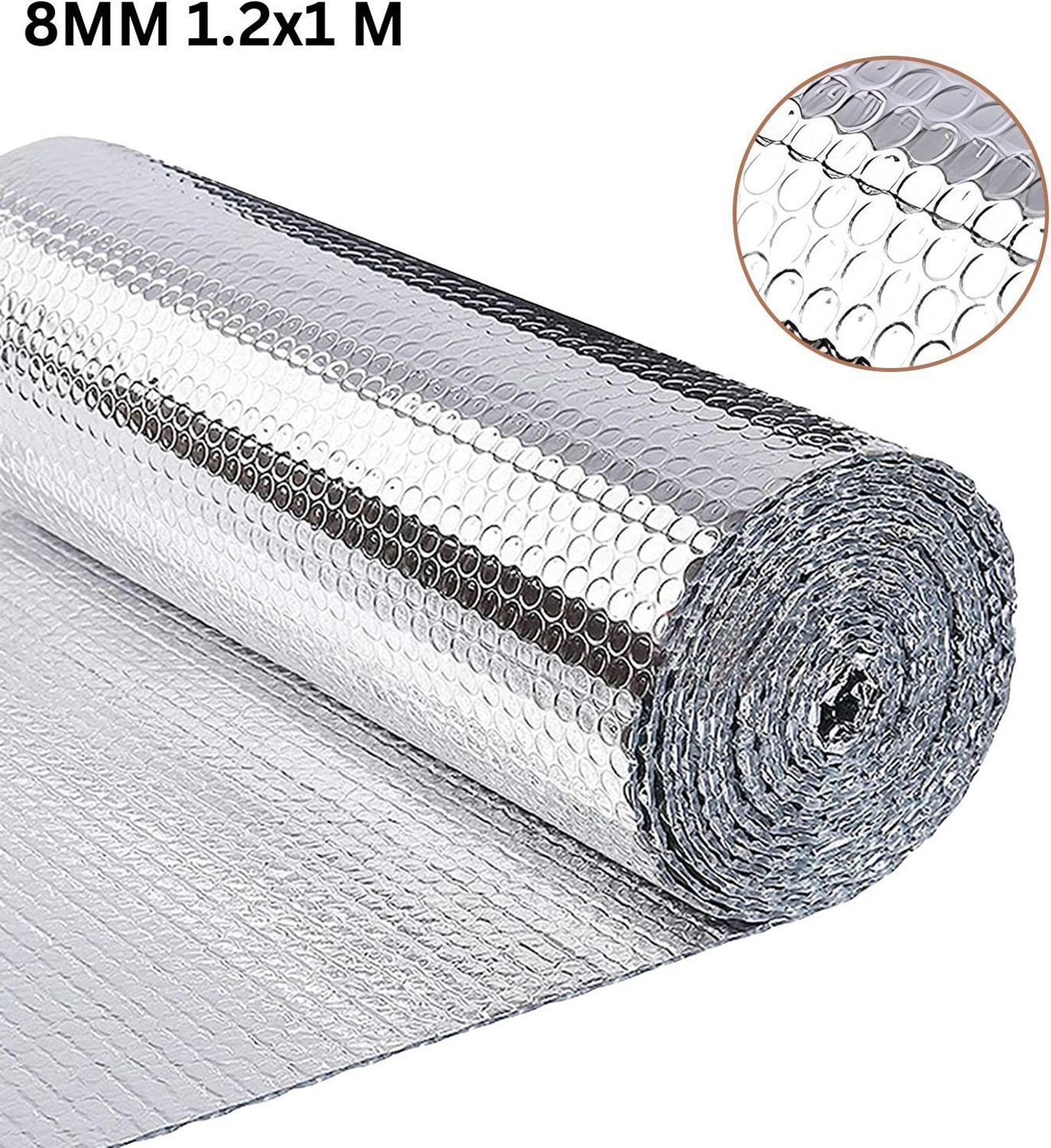 Image of TurtleGrip Aluminium Heat Insulation Sheet 300 GSM 8mm (1.2x1m) for Roof Shield For Summer Silver Roof Shingle