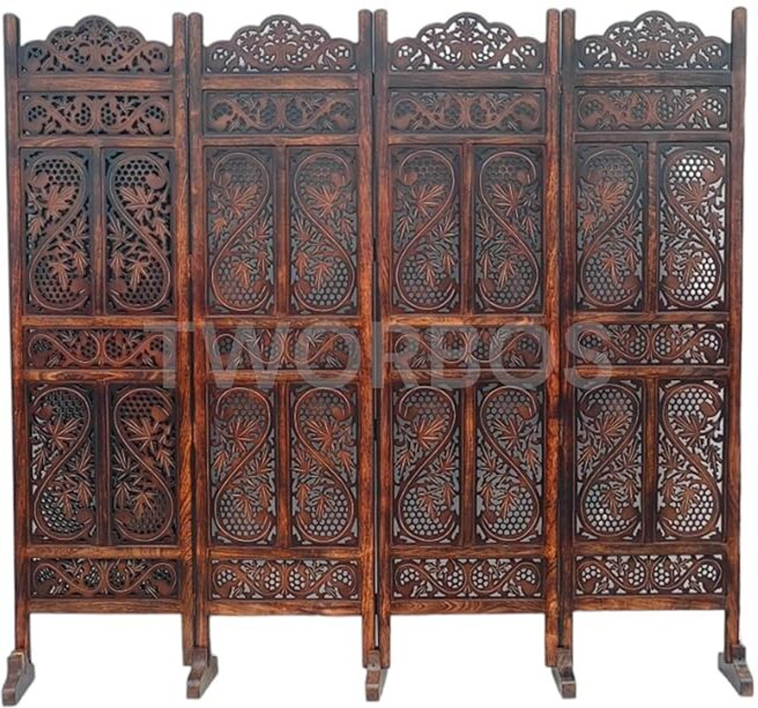 Image of TWOBROS Wooden Room Partition||Divider For Home Office Solid Wood Decorative Screen Partition