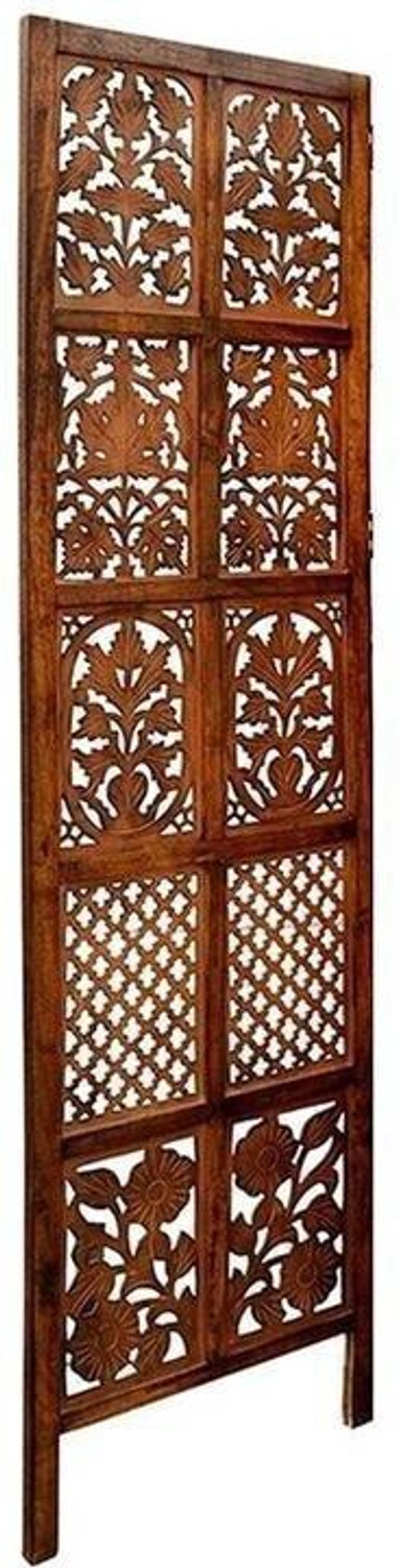Image of Decorhand Handcrafted 2 Panel Wooden Room Partition & Room Divider (Brown) Solid Wood Decorative Screen Partition Solid Wood Decorative Screen Partition