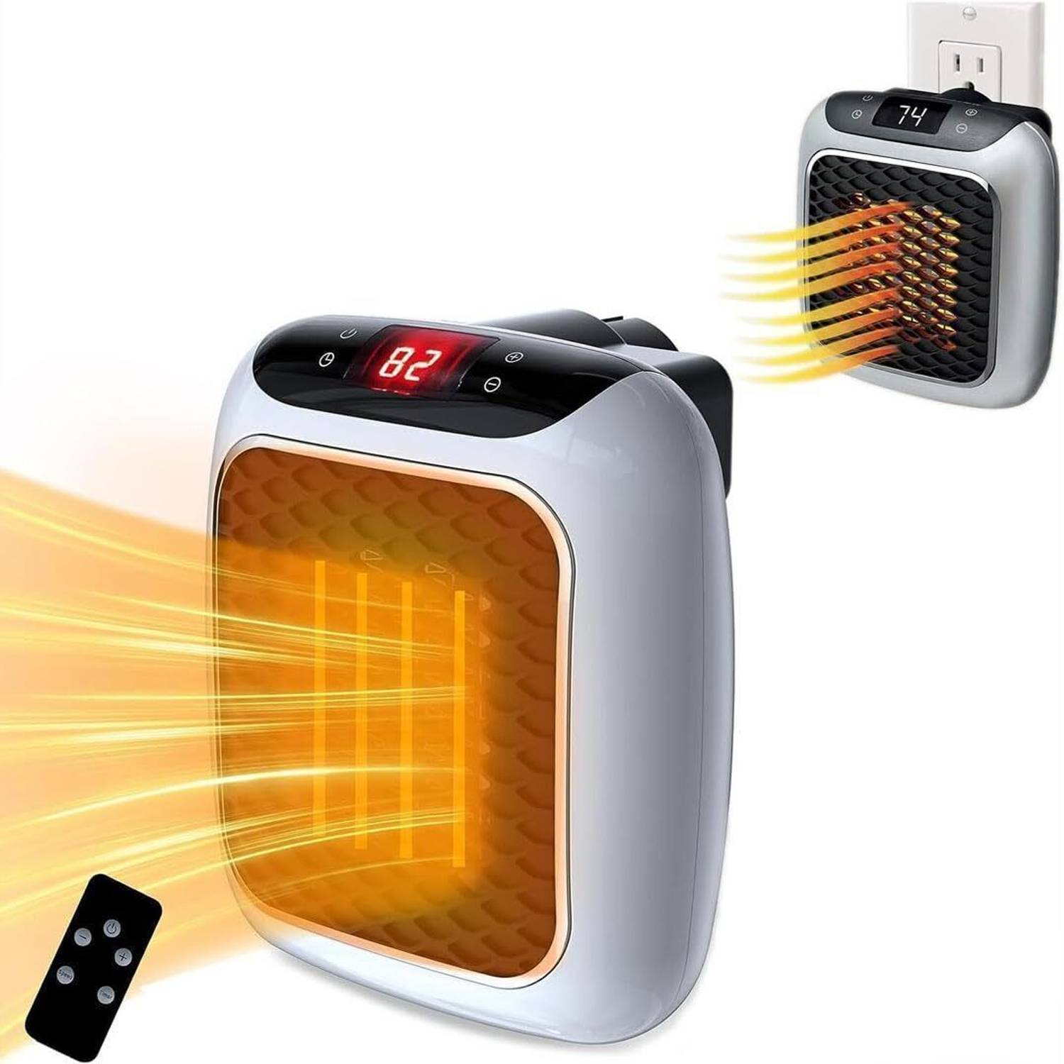 khodal 800W Mini Heater for Home - with Remote Control Fan Room H