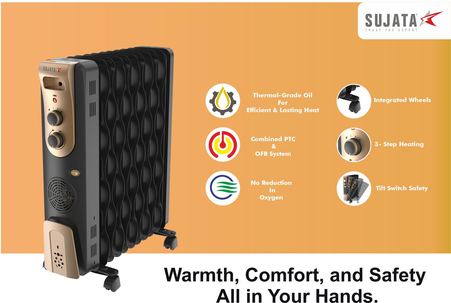 Image of SUJATA SRH99 13 Fin Oil Filled Room Heater