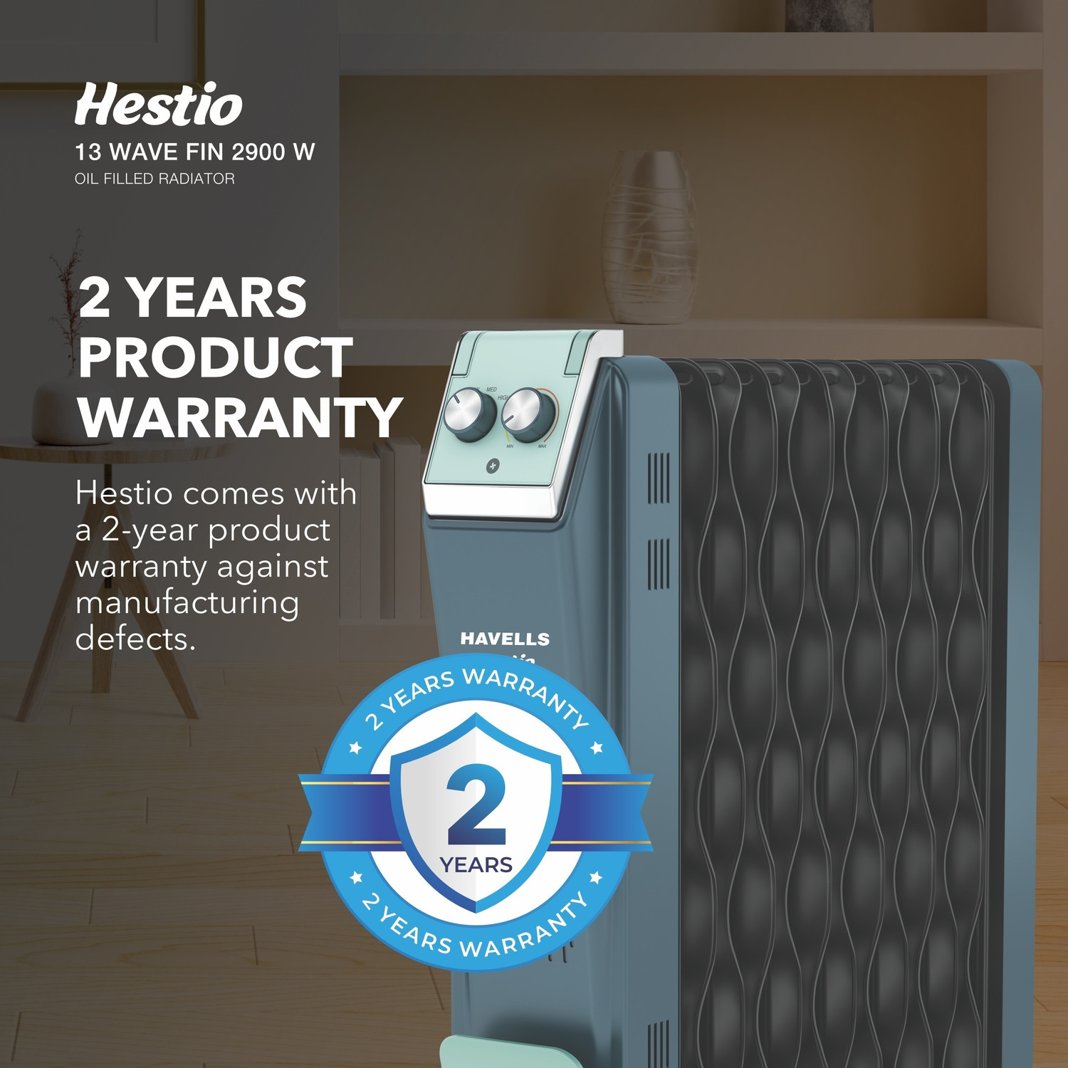 Image of HAVELLS EOFR 2900 Hestio 13 Wave Fin Oil Filled Room Heater