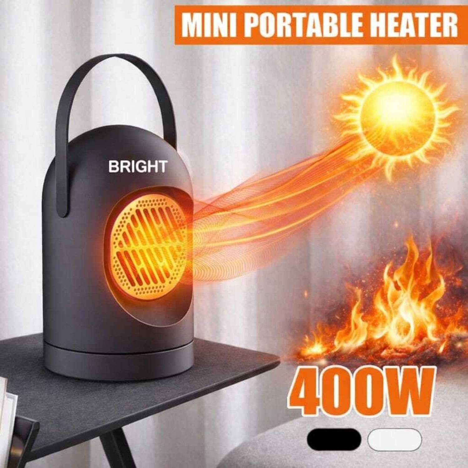 Bright 400W ROOM HEATER WITH BLOWER AUTOMATIC THERMOSTAT SAFETY S